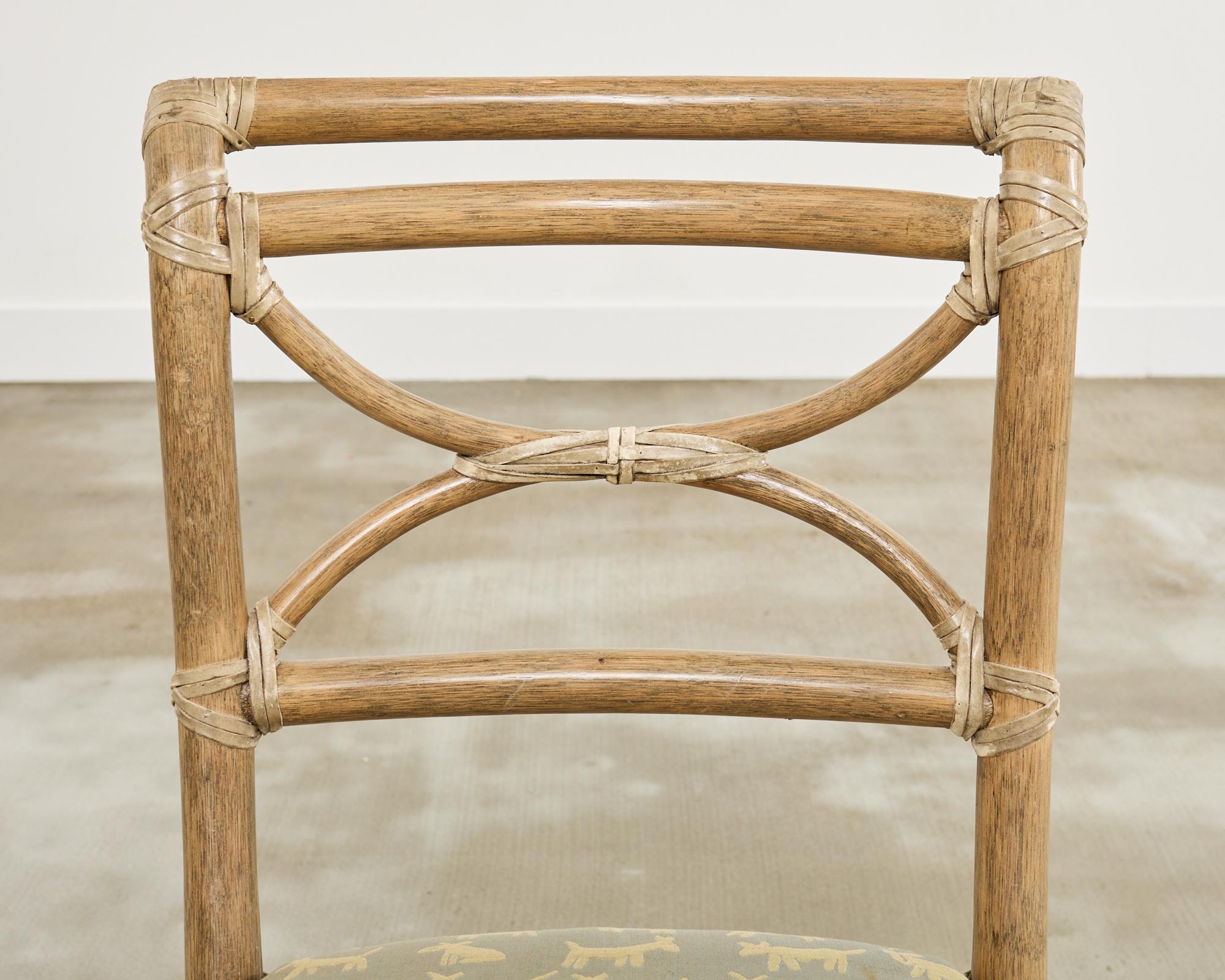 Set of Six McGuire Organic Modern Rattan Dining Chairs 8
