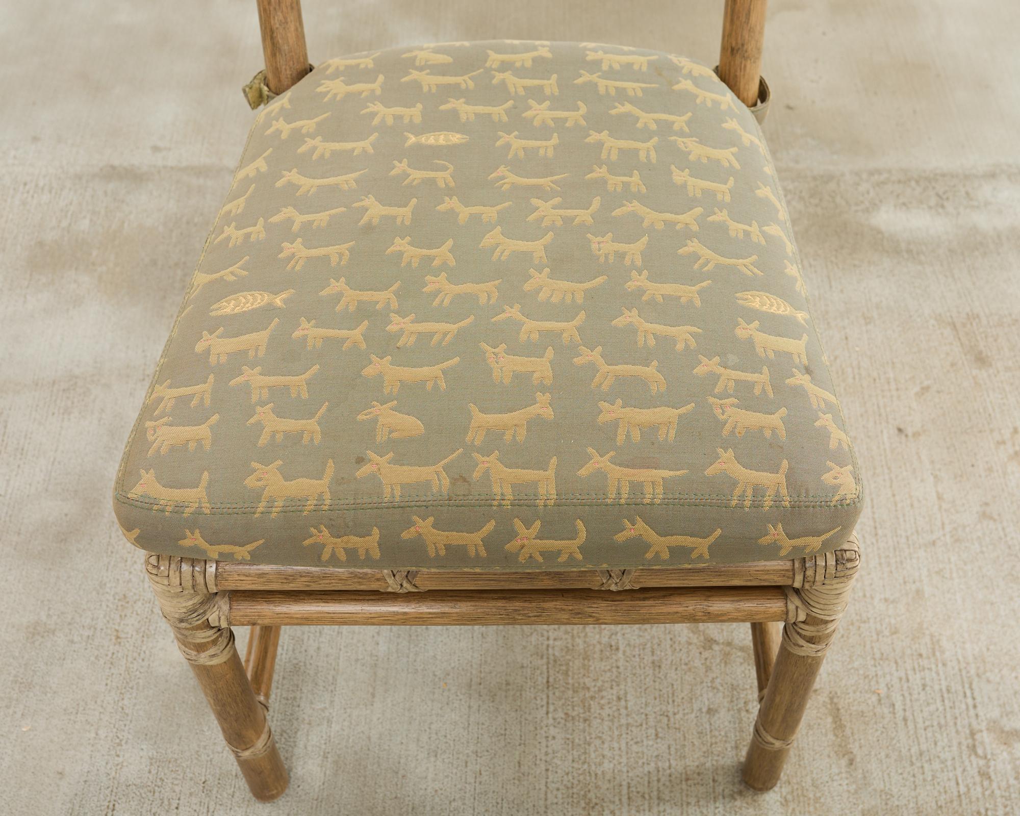 Set of Six McGuire Organic Modern Rattan Dining Chairs 9