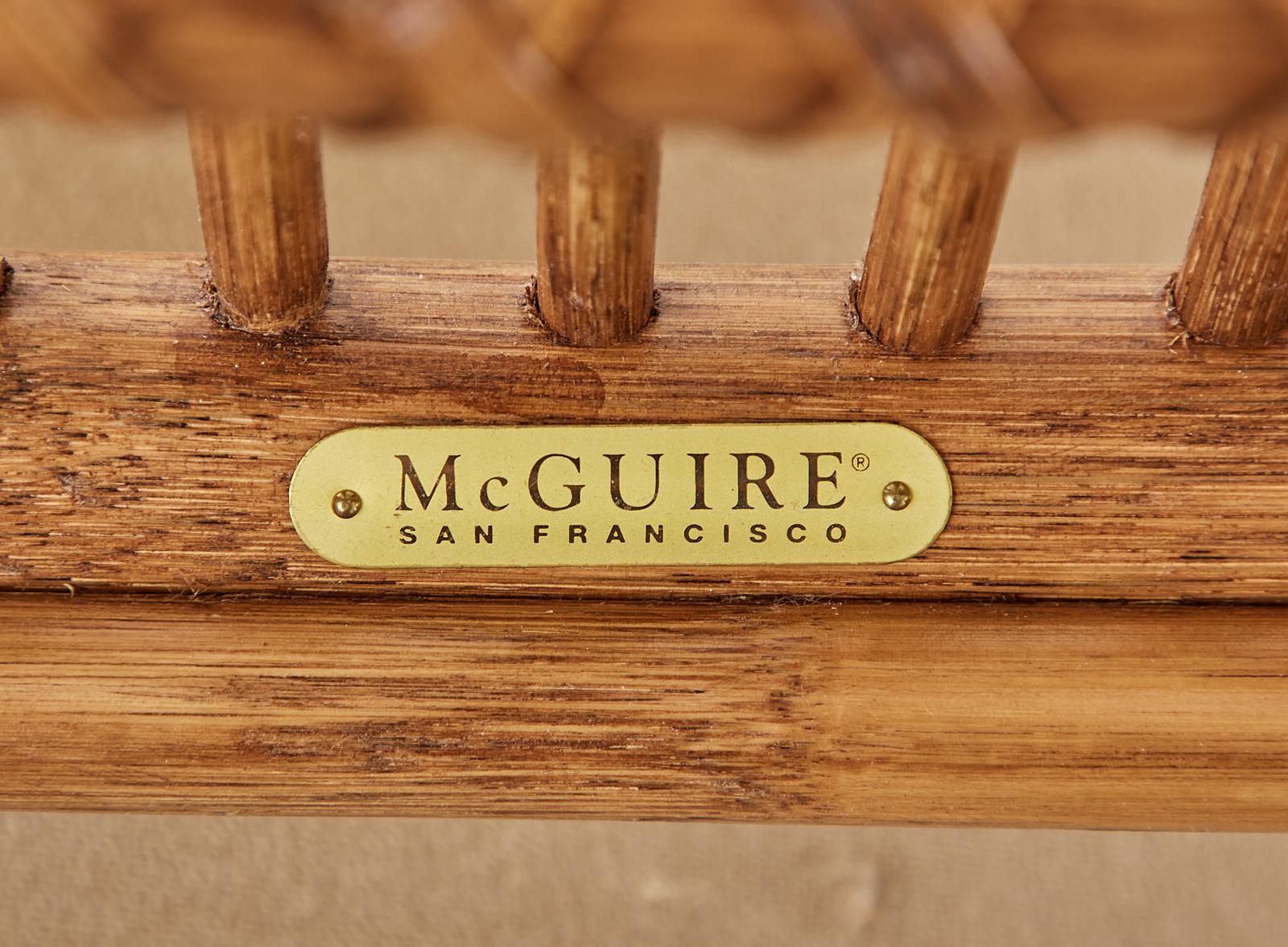 Set of Six McGuire Organic Modern Rattan Dining Chairs 10