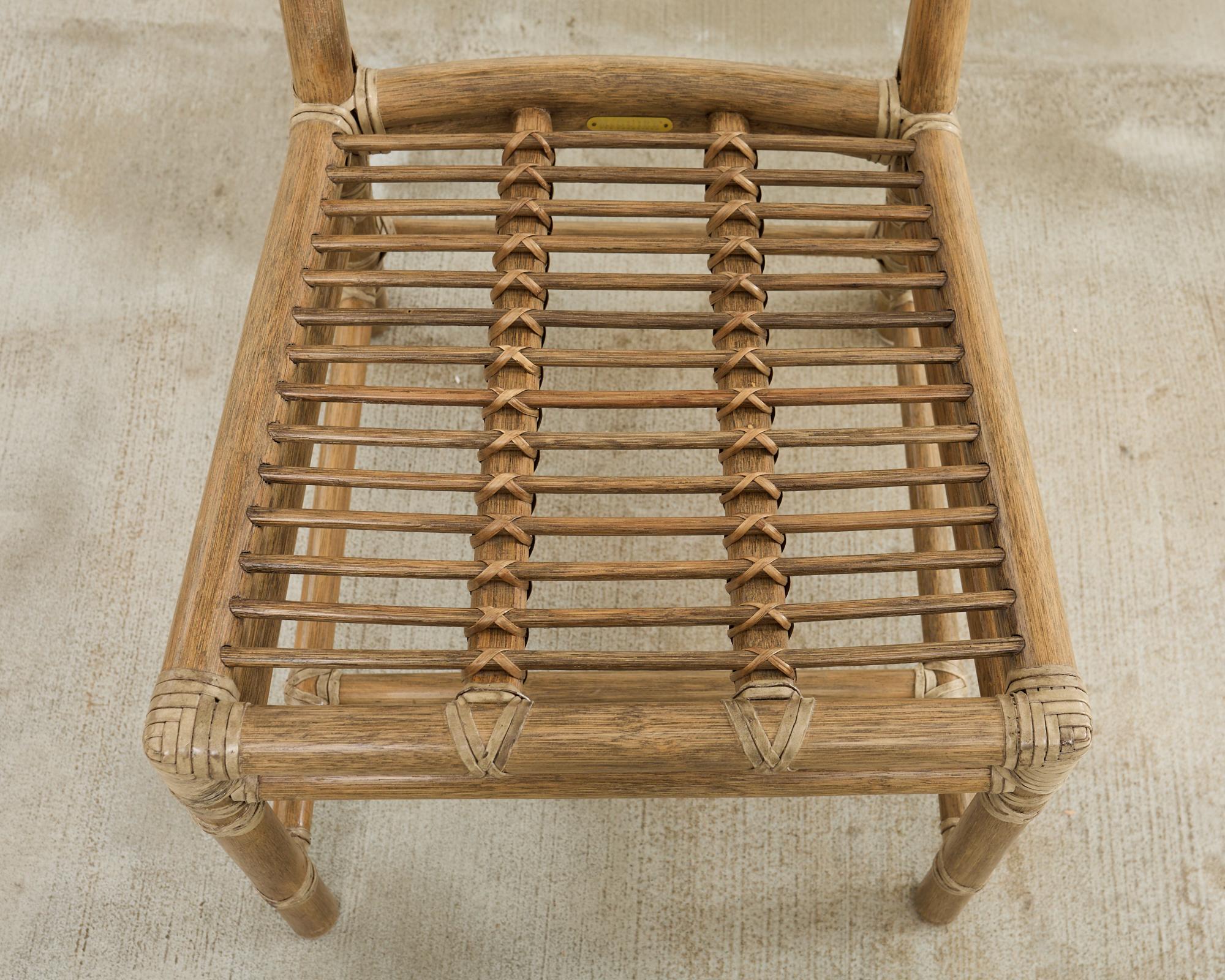 Set of Six McGuire Organic Modern Rattan Dining Chairs 10