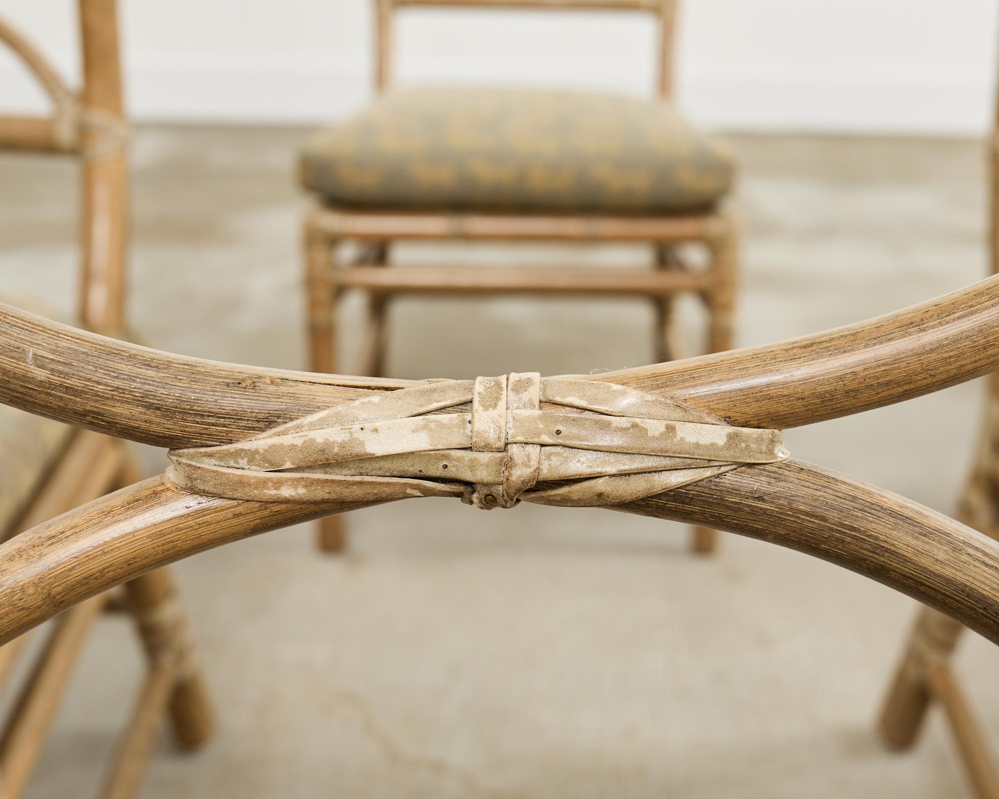 Set of Six McGuire Organic Modern Rattan Dining Chairs 12