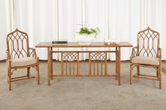 Set of Six McGuire Organic Modern Rattan Dining Chairs