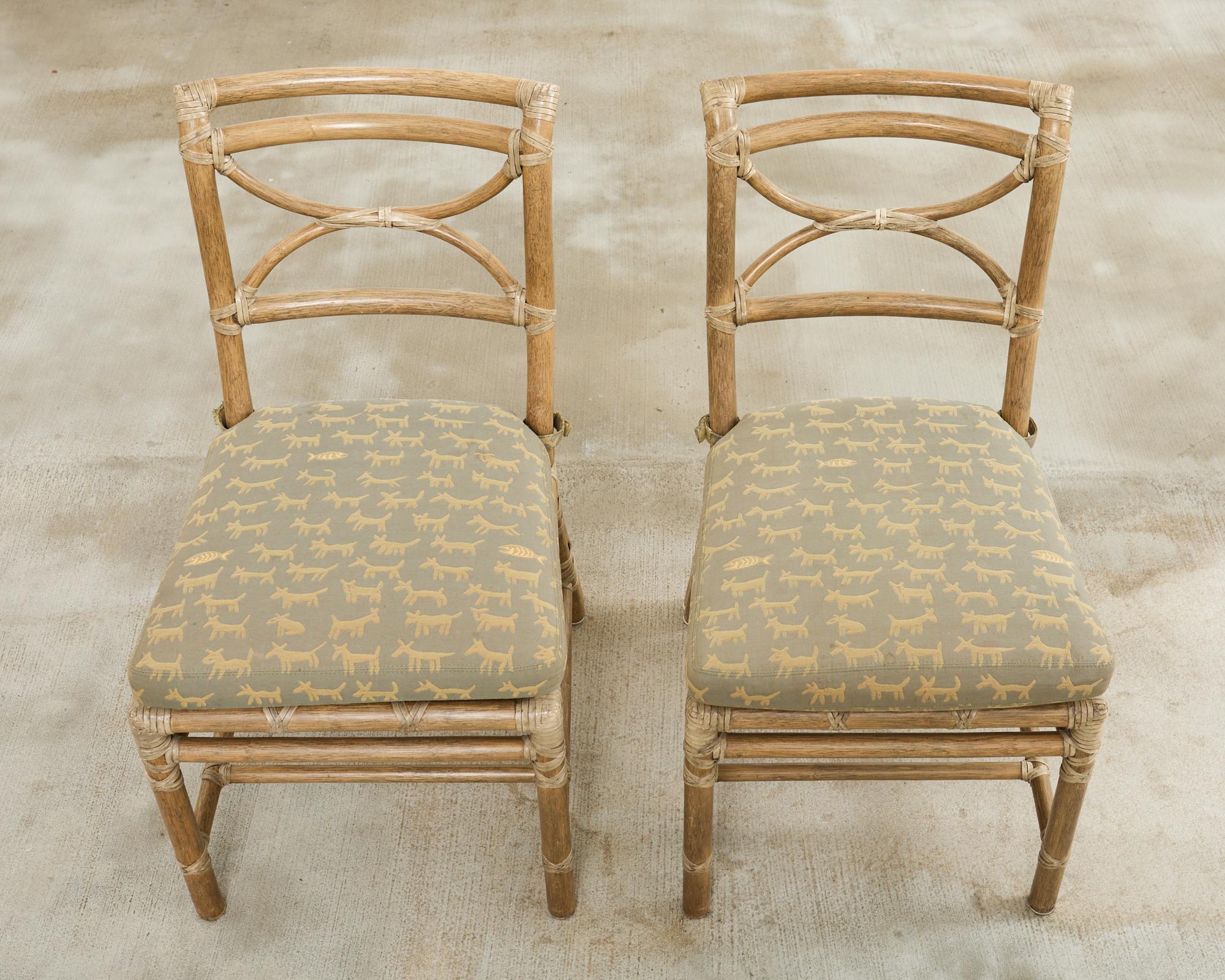 Set of Six McGuire Organic Modern Rattan Dining Chairs In Good Condition In Rio Vista, CA