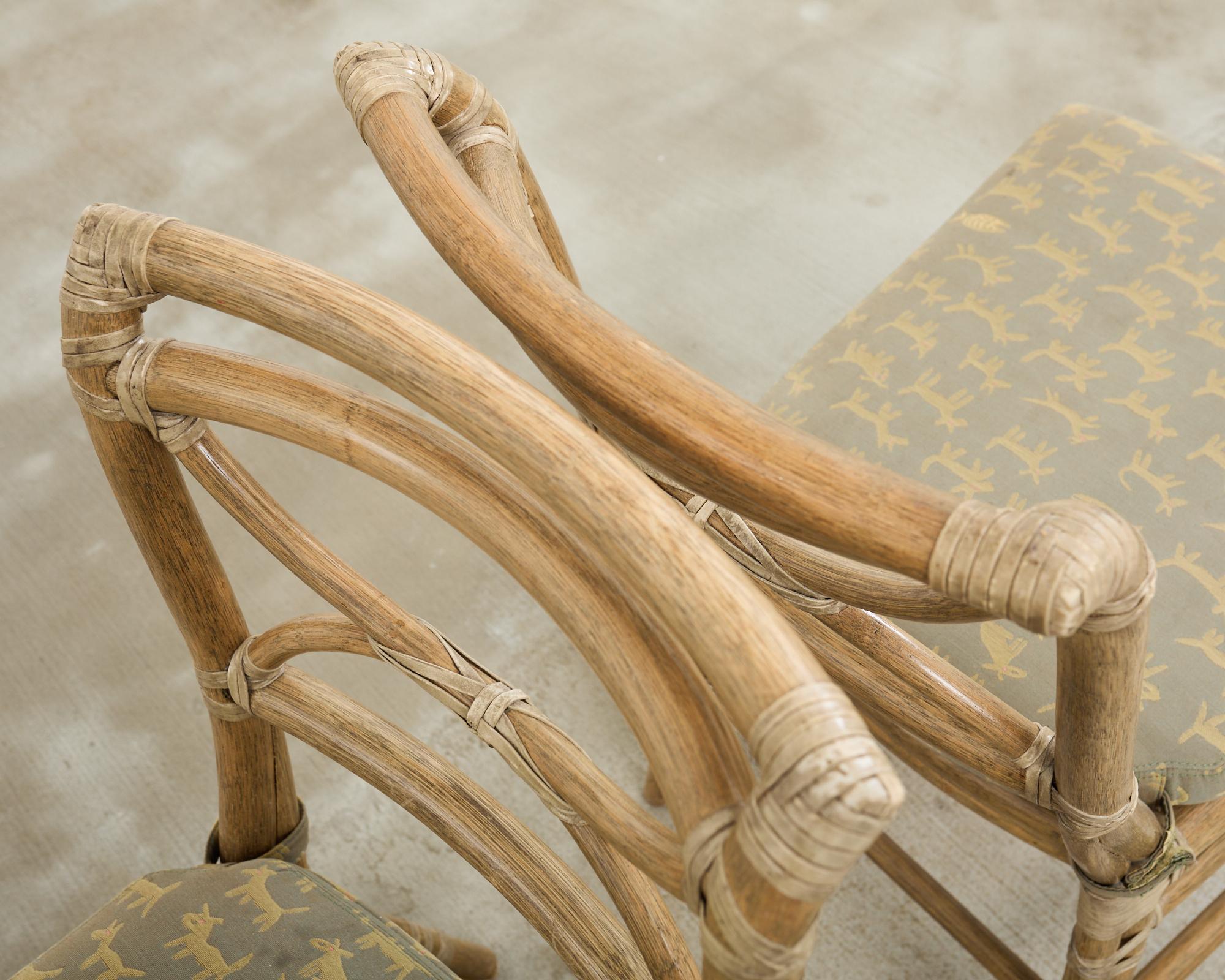 Set of Six McGuire Organic Modern Rattan Dining Chairs 2