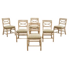 Set of Six McGuire Organic Modern Rattan Dining Chairs