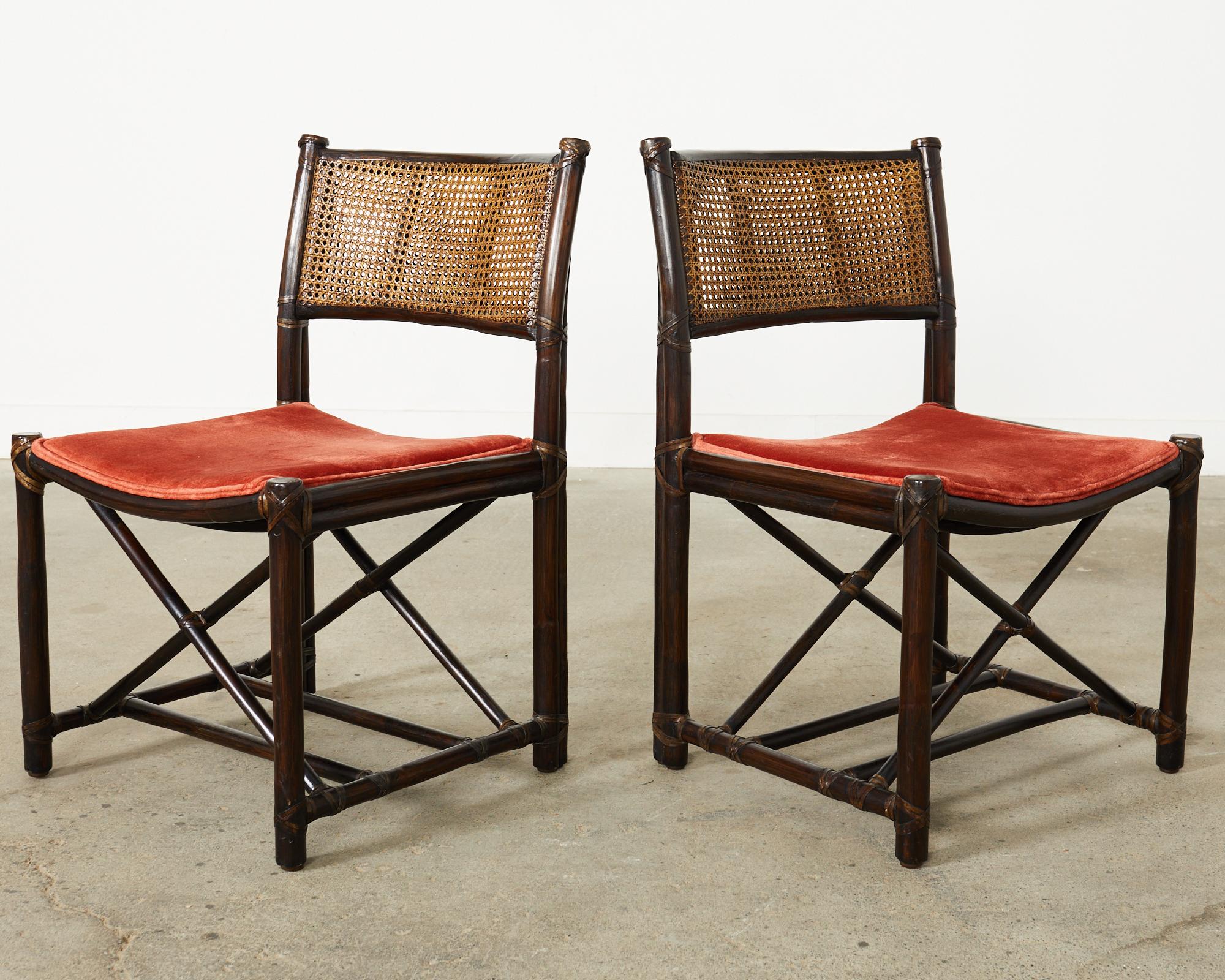 Set of Six McGuire Organic Modern Rattan Director Dining Chairs  12