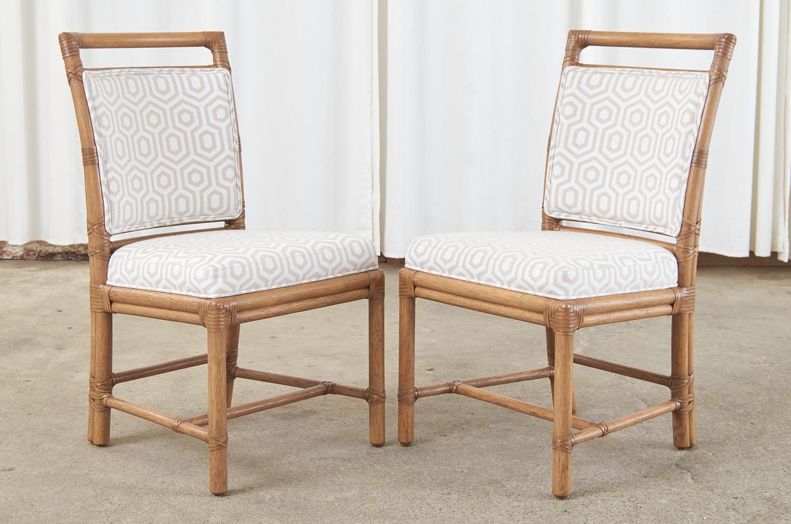 Set of Six McGuire Organic Modern Rattan Target Dining Chairs 3