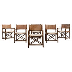 Ensemble de six fauteuils de directeurs de salle à manger en rotin canné McGuire