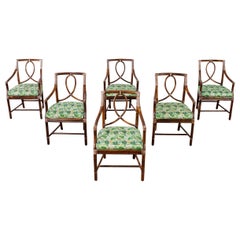 Set of Six McGuire Rattan Leona Loop Back Dining Chairs