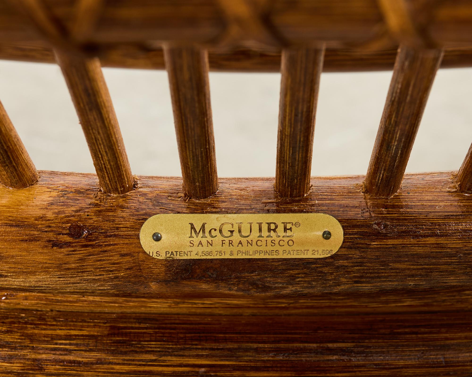 Set of Six McGuire Rattan Target Design Dining Chairs 8