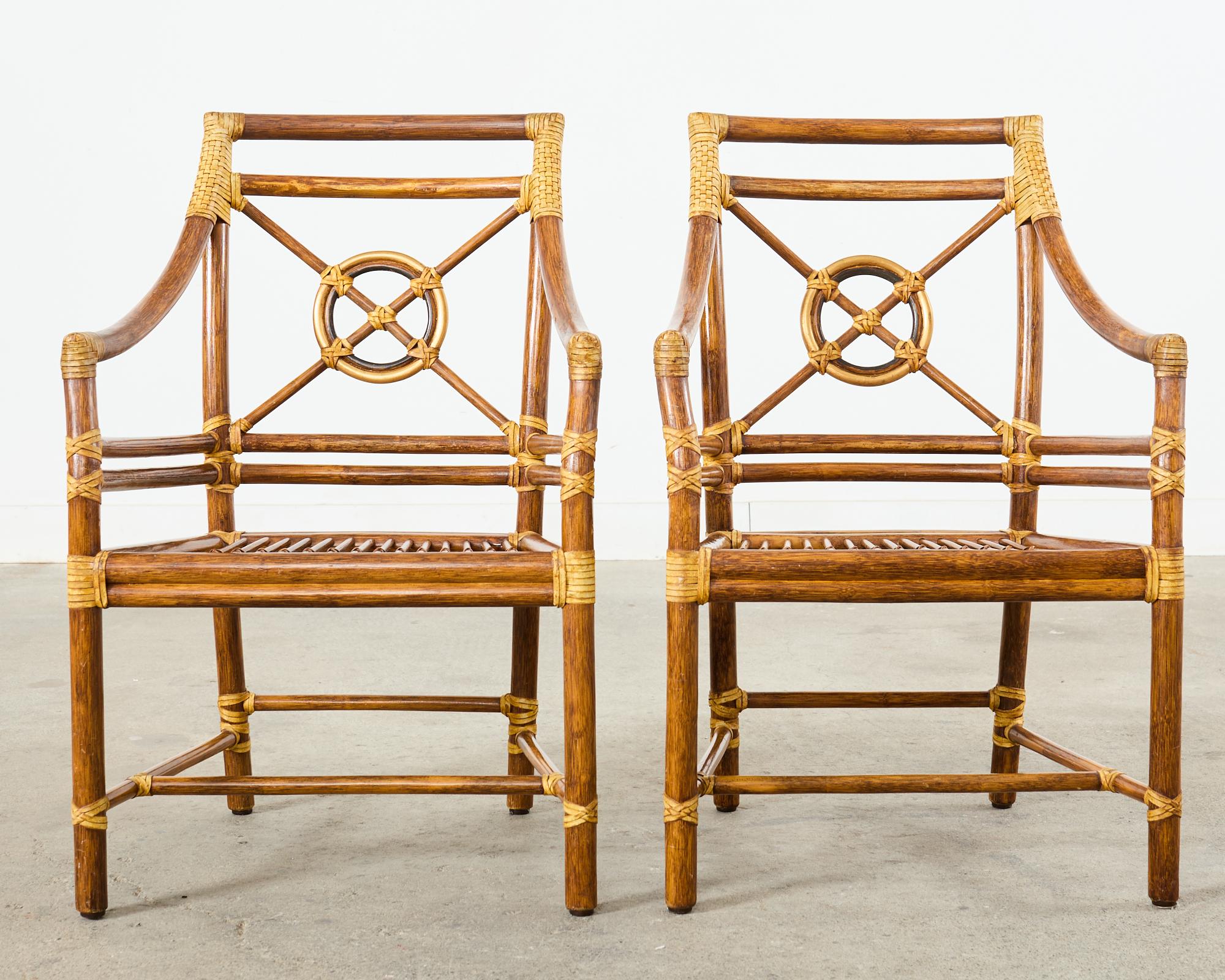 Ensemble de six chaises de salle à manger McGuire en rotin Design/One  Bon état - En vente à Rio Vista, CA