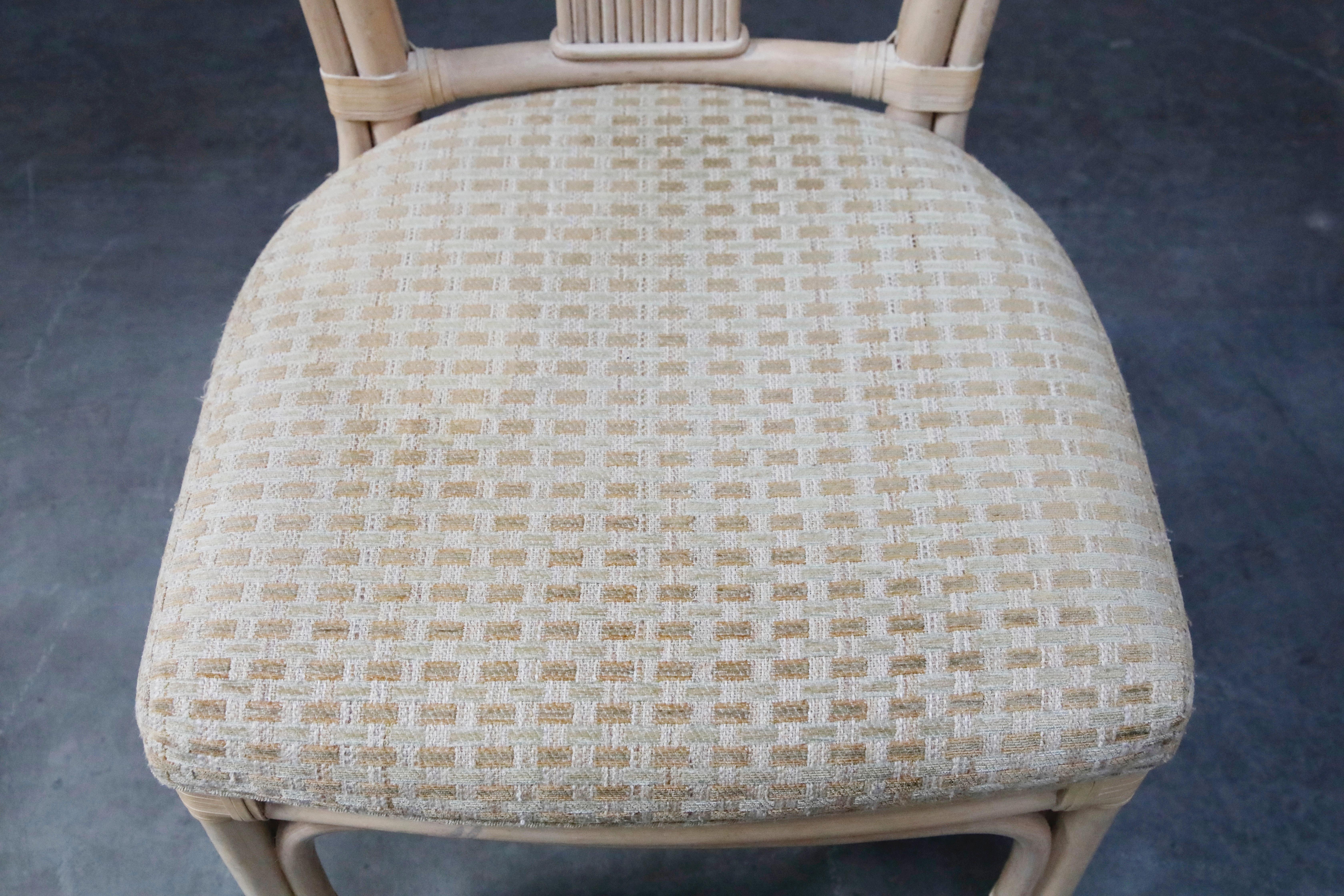 Set of Six McGuire Styled Rattan Ribbon Back Dining Chairs 5