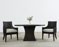 Ensemble de six fauteuils de salle à manger en rotin tissé McGuire