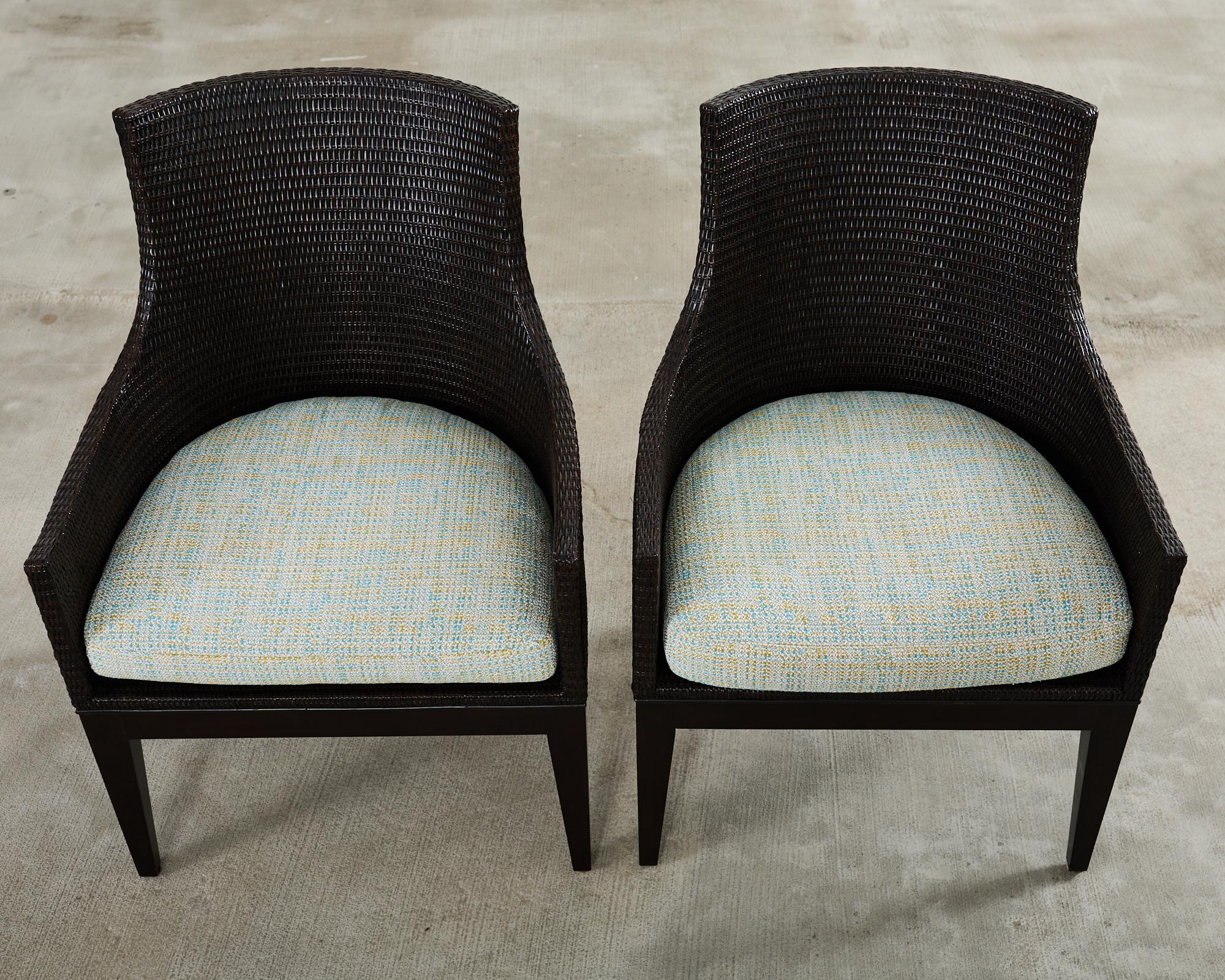 Set di sei poltrone da pranzo McGuire in canna di rattan intrecciato In condizioni buone in vendita a Rio Vista, CA
