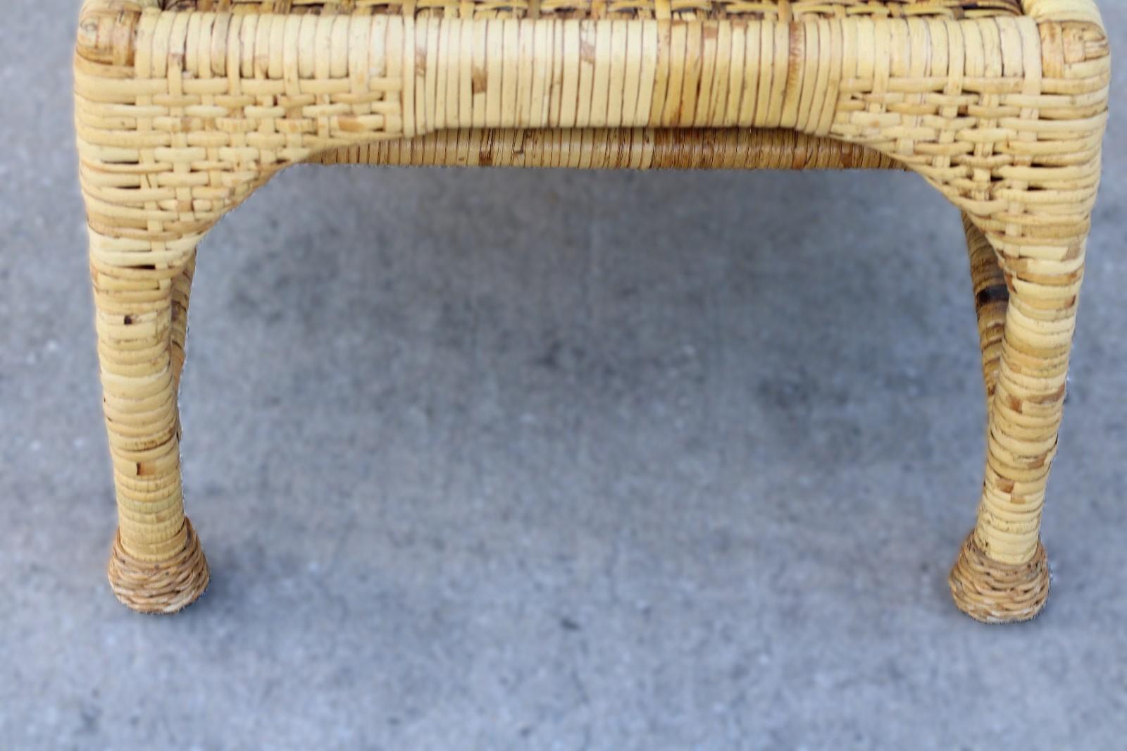 Set di sei sedie da pranzo McGuire in rattan intrecciato con buccia di legno in vendita 12