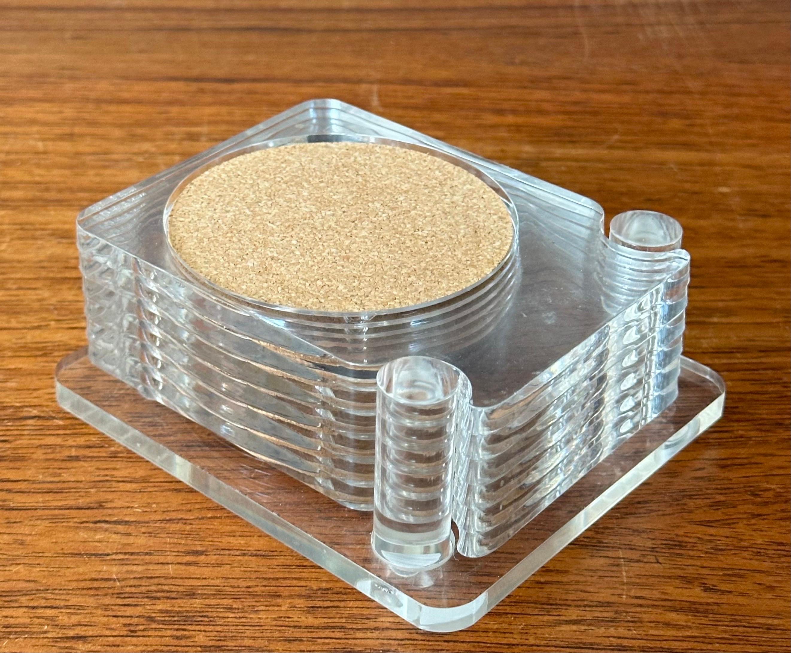20th Century Set of Six MCM Lucite Coasters For Sale