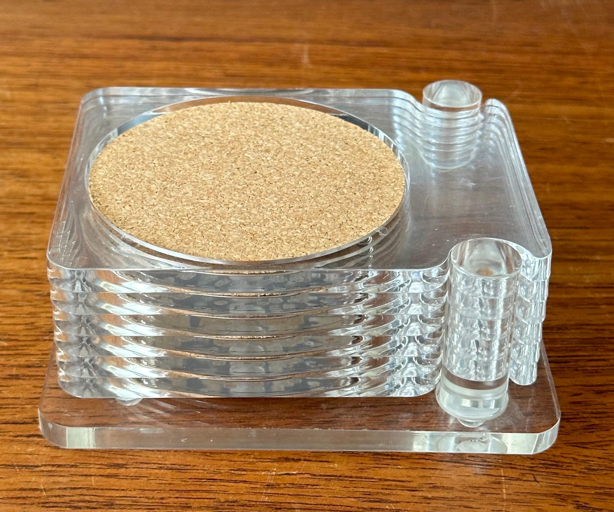 Set of Six MCM Lucite Coasters For Sale 1