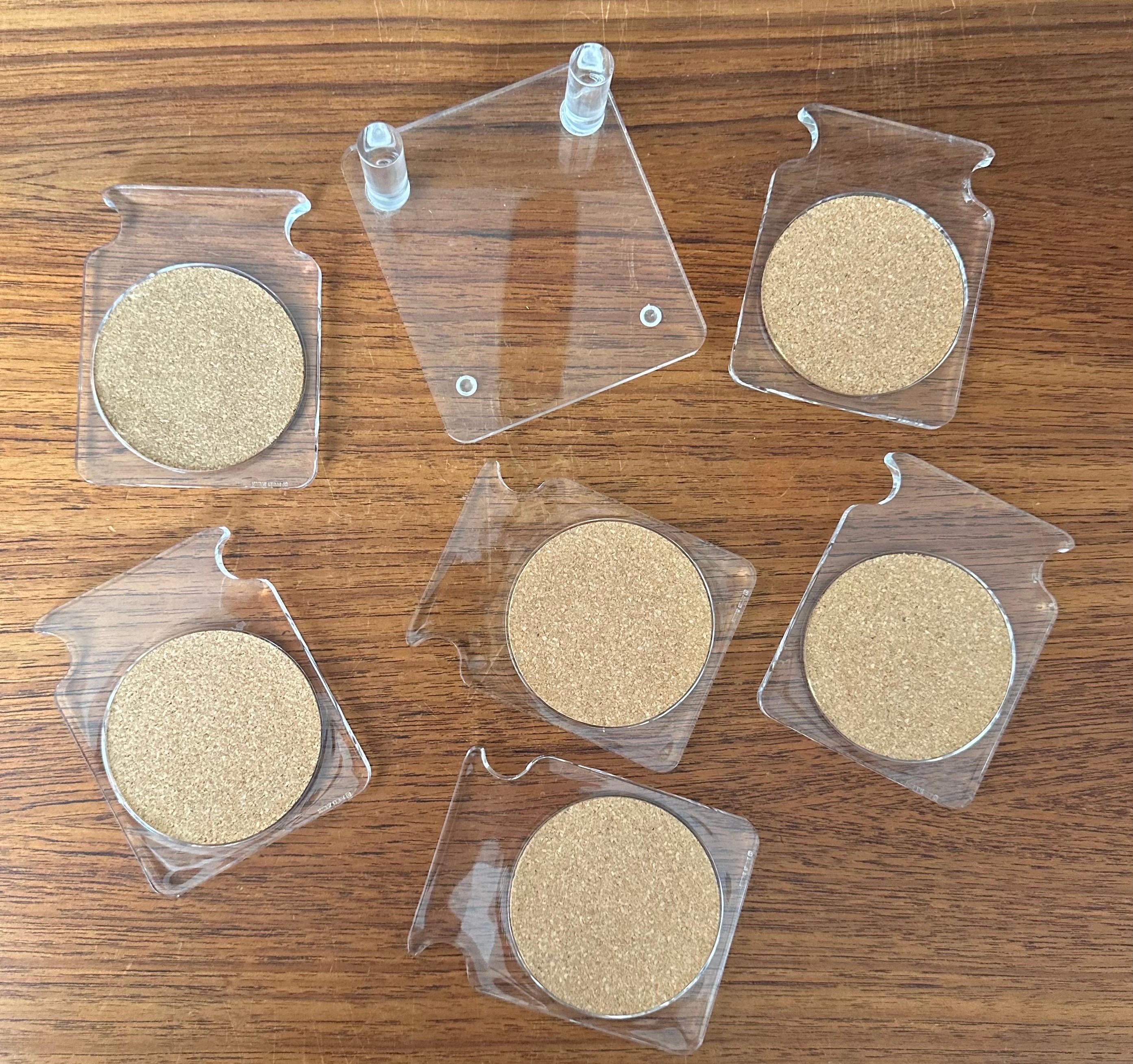 Set of Six MCM Lucite Coasters For Sale 3