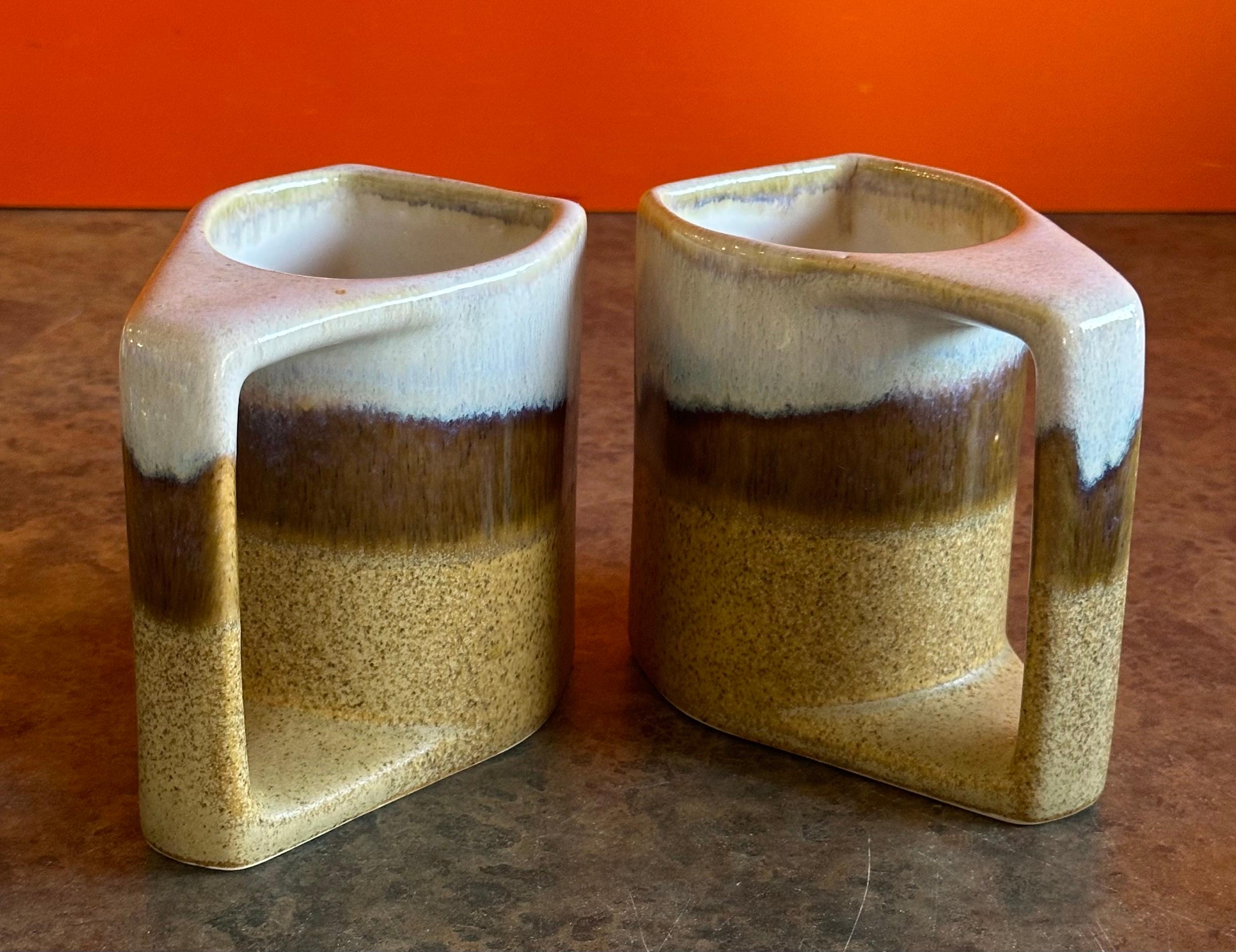 Set of Six MCM Stoneware Drip Glaze Mugs by Rodolfo Padilla For Sale 3