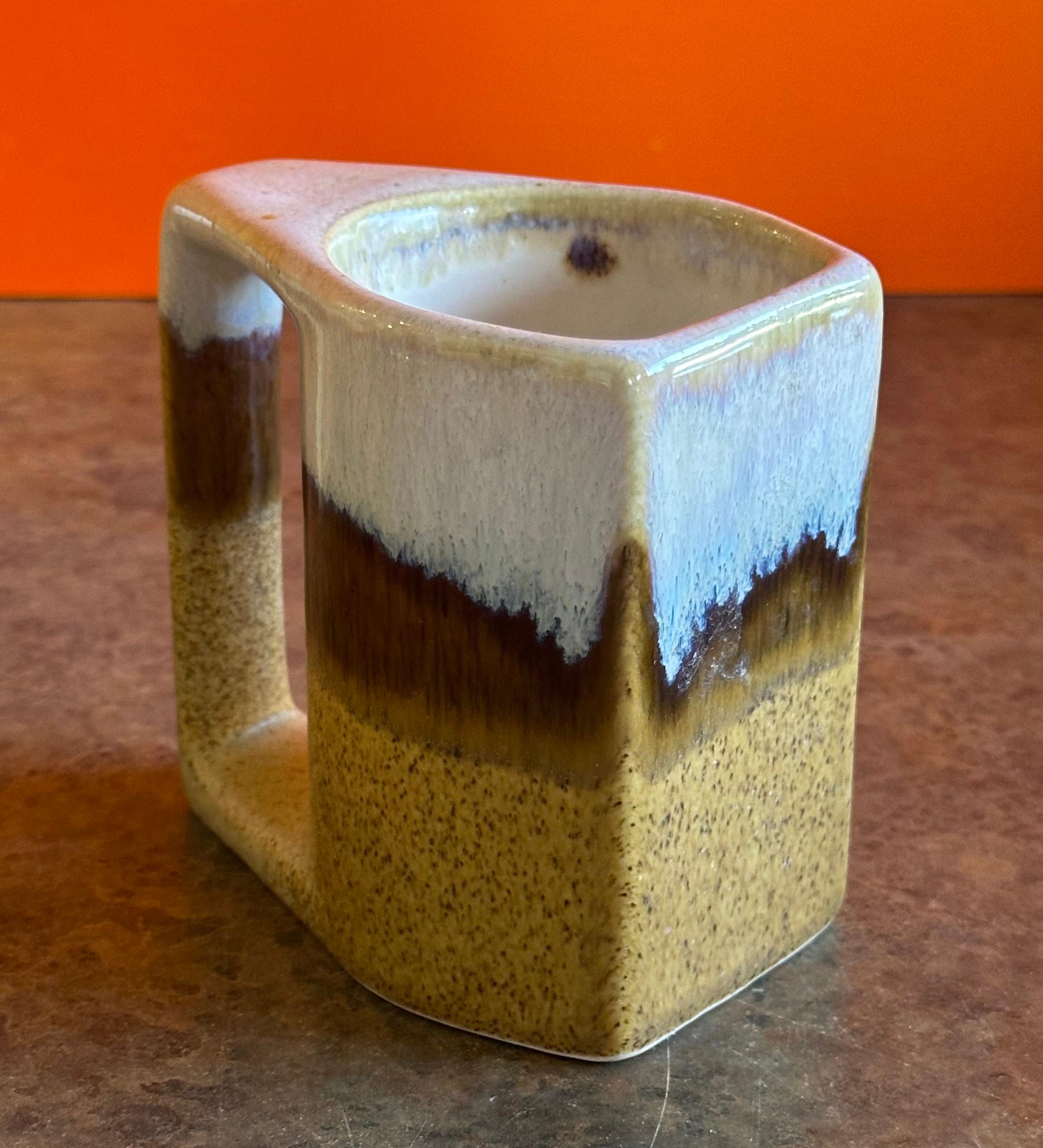 Set of Six MCM Stoneware Drip Glaze Mugs by Rodolfo Padilla For Sale 4
