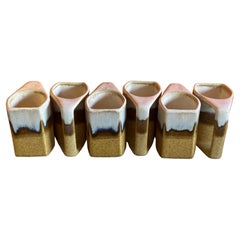 Set di sei tazze MCM in gres smaltato a goccia di Rodolfo Padilla