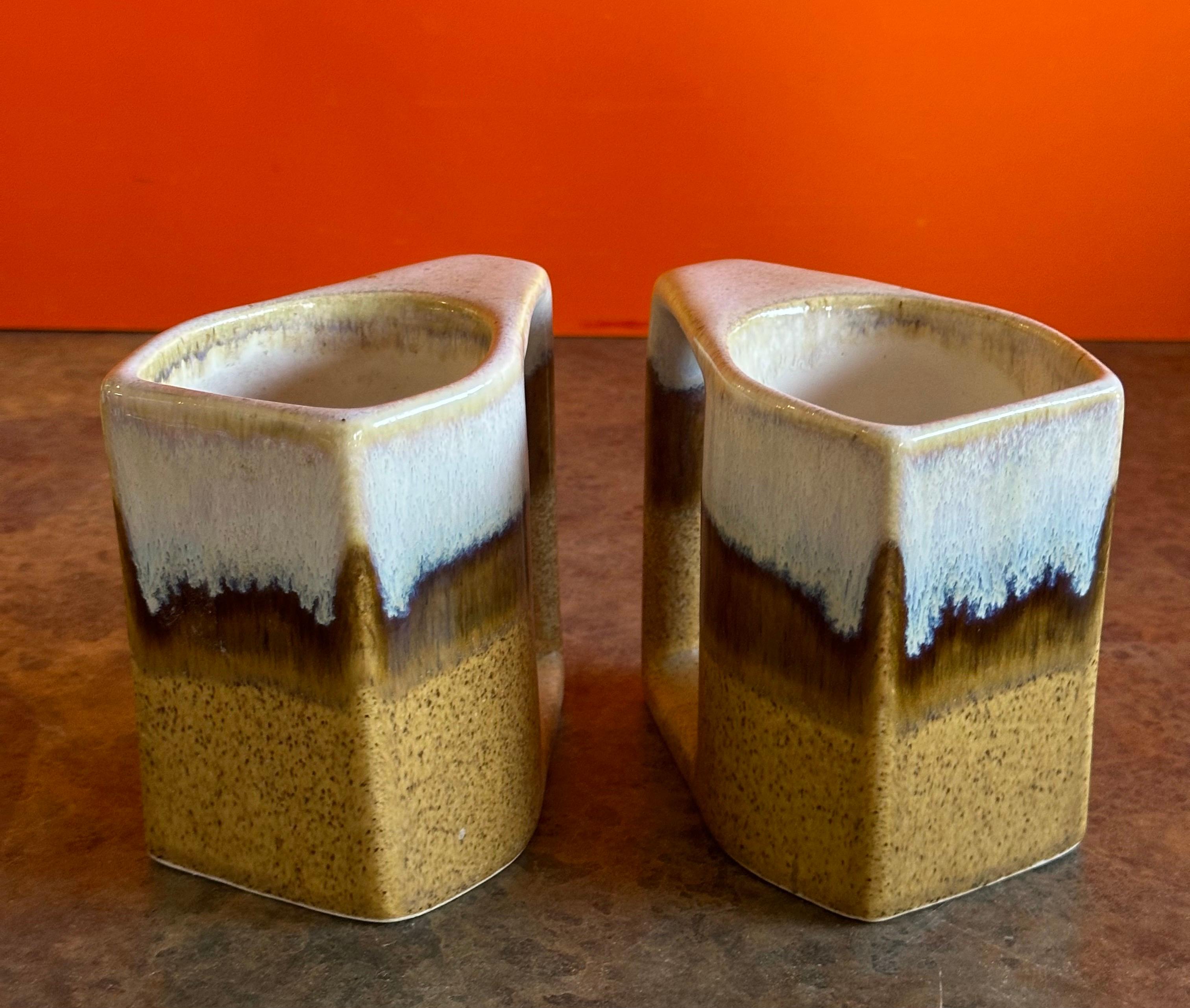 20th Century Set of Six MCM Stoneware Drip Glaze Mugs by Rodolfo Padilla For Sale