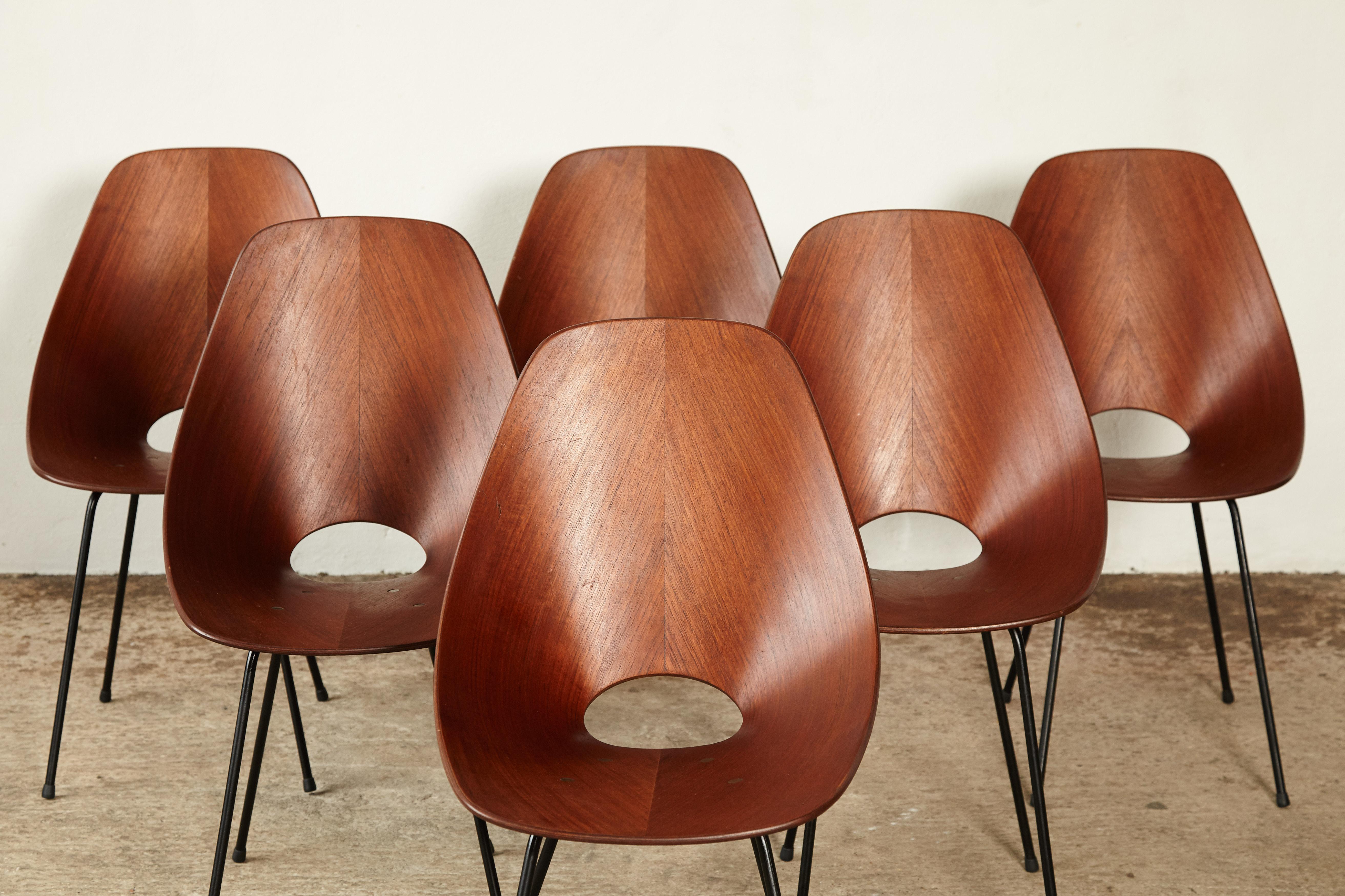Italian Set of Six Medea Chairs by Vittorio Nobili for Fratelli Tagliabue, Italy, 1950s