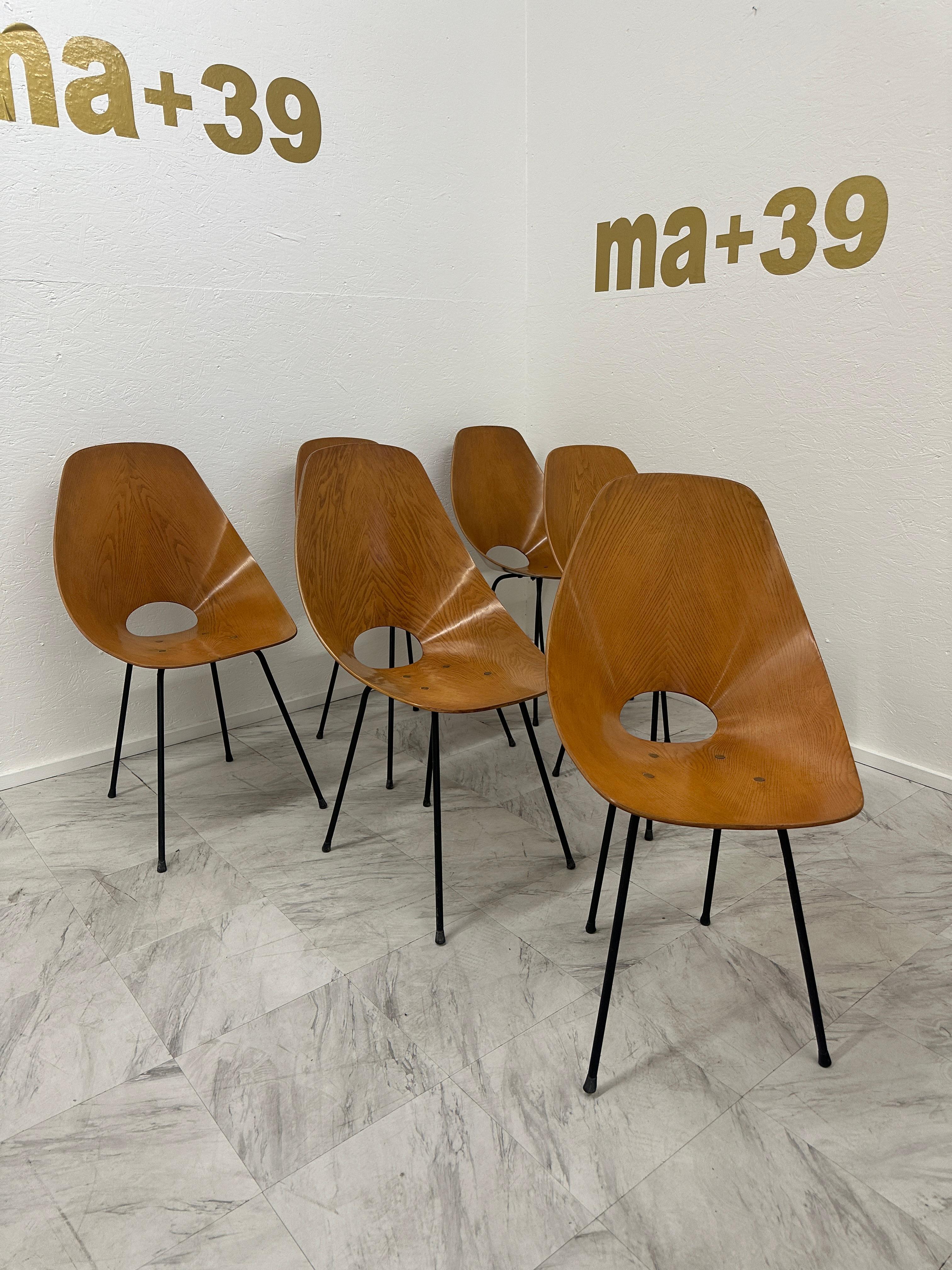 Mid-Century moderno Set di sei sedie Medea di Vittorio Nobili in vendita
