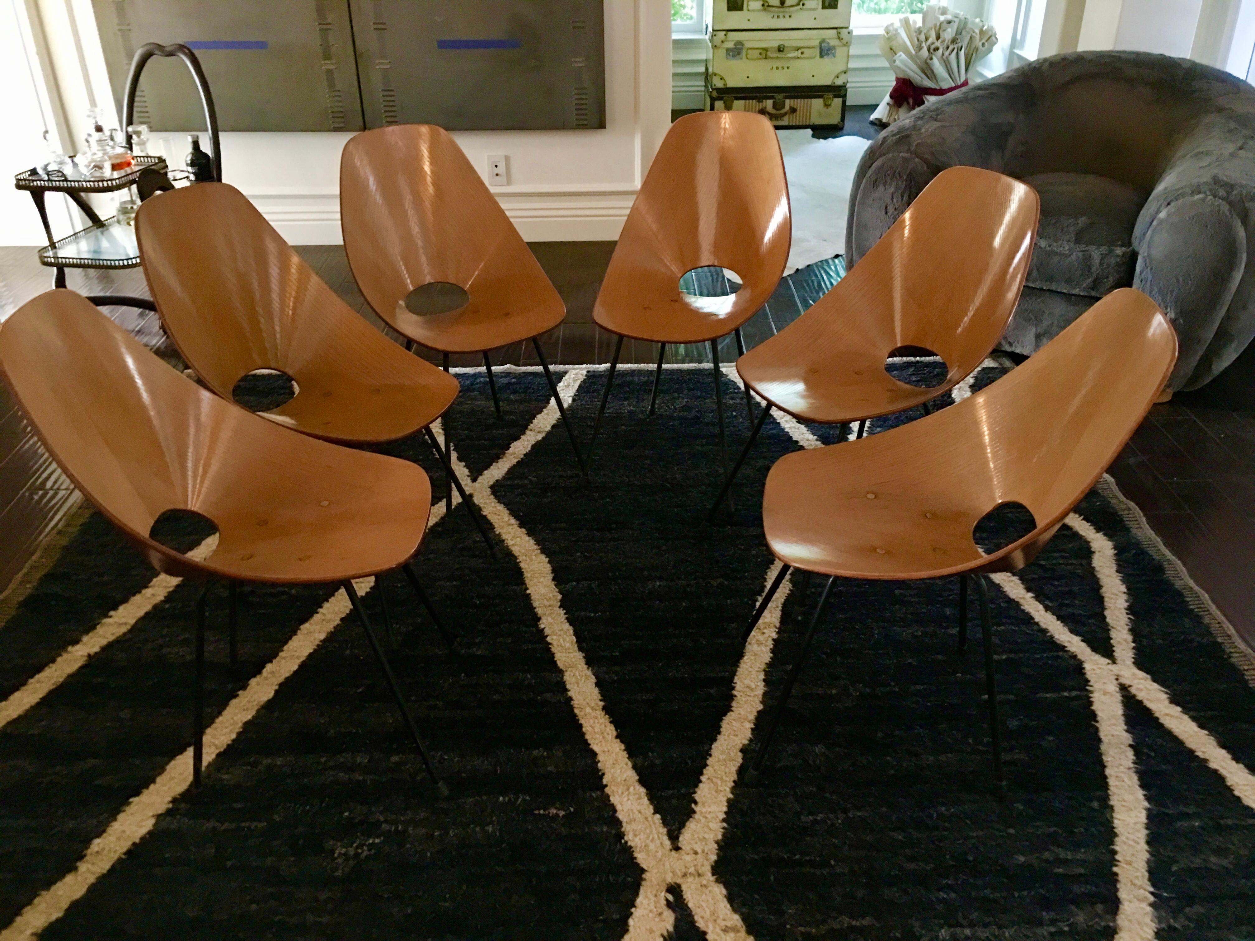 Italian Set of Six Medea Chairs by Vittorio Nobili
