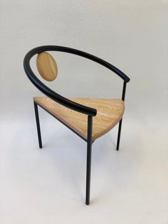 Juego de seis sillas de comedor trípode Memphis a la manera de Michele de Lucchi