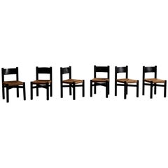 Vintage Set of Six "Meribel" Chairs by Charlotte Perriand