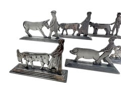 set of six Metal Animal Motif Knife Rests France 20th Century Art Deco