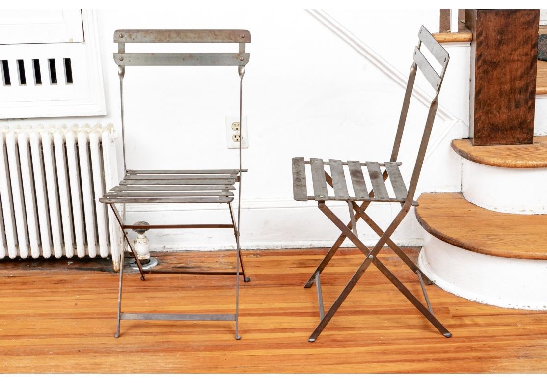 Set of Six Metal Folding Garden Chairs 8