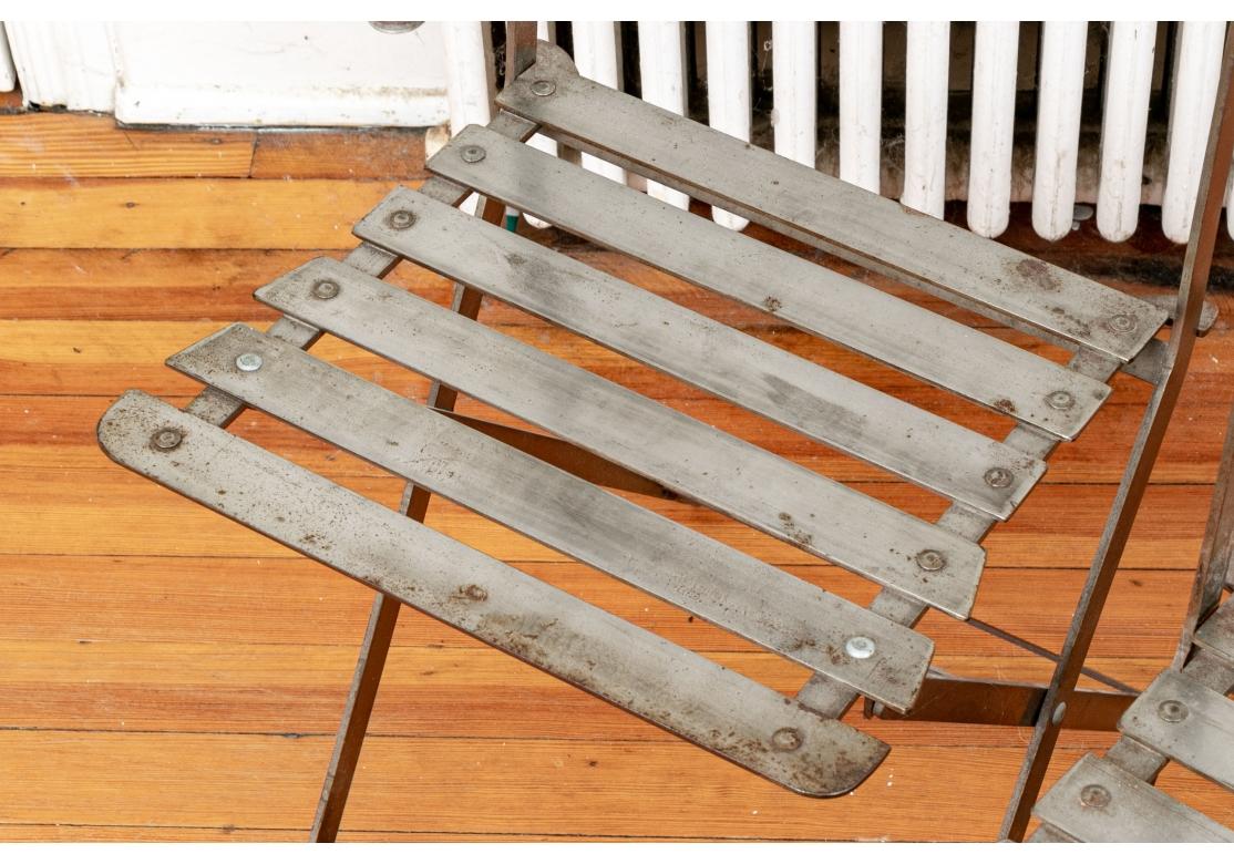 Set of Six Metal Folding Garden Chairs 9