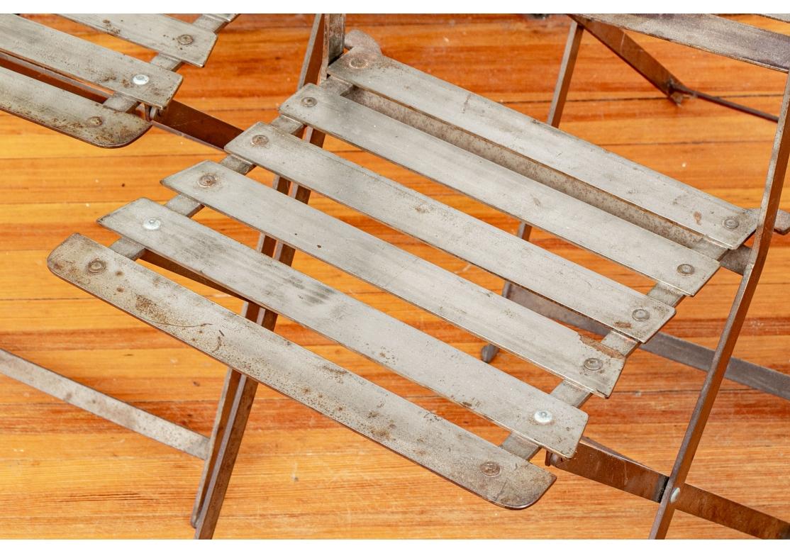 Set of Six Metal Folding Garden Chairs For Sale at 1stDibs