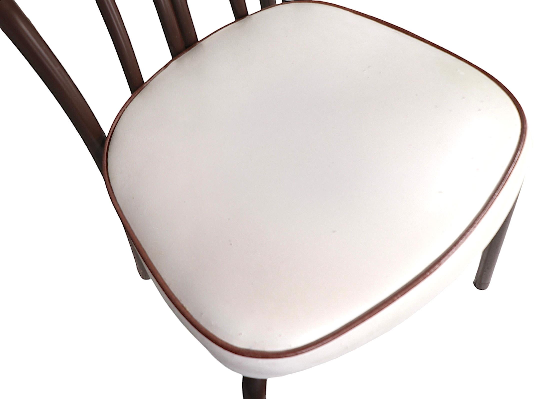 Set of Six Metal  Kitchen Dining Cafe Bistro Chairs after Thonet c. 1970's For Sale 5