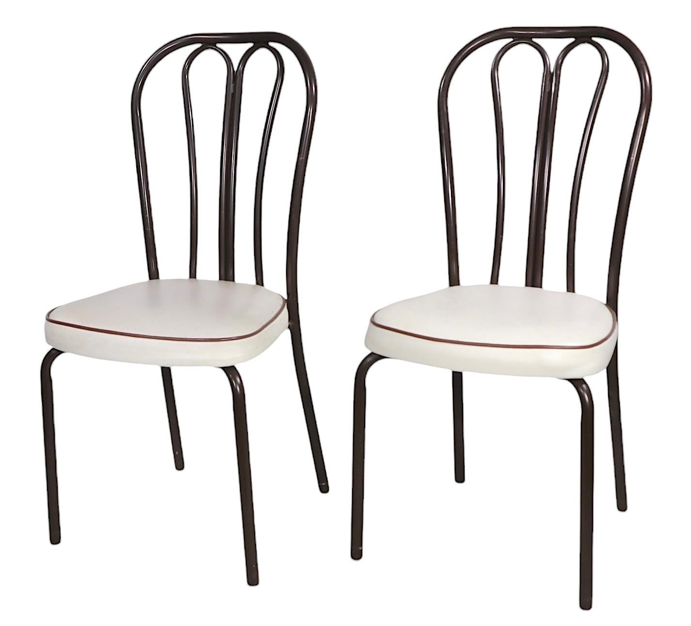 Set of Six Metal  Kitchen Dining Cafe Bistro Chairs after Thonet c. 1970's For Sale 6