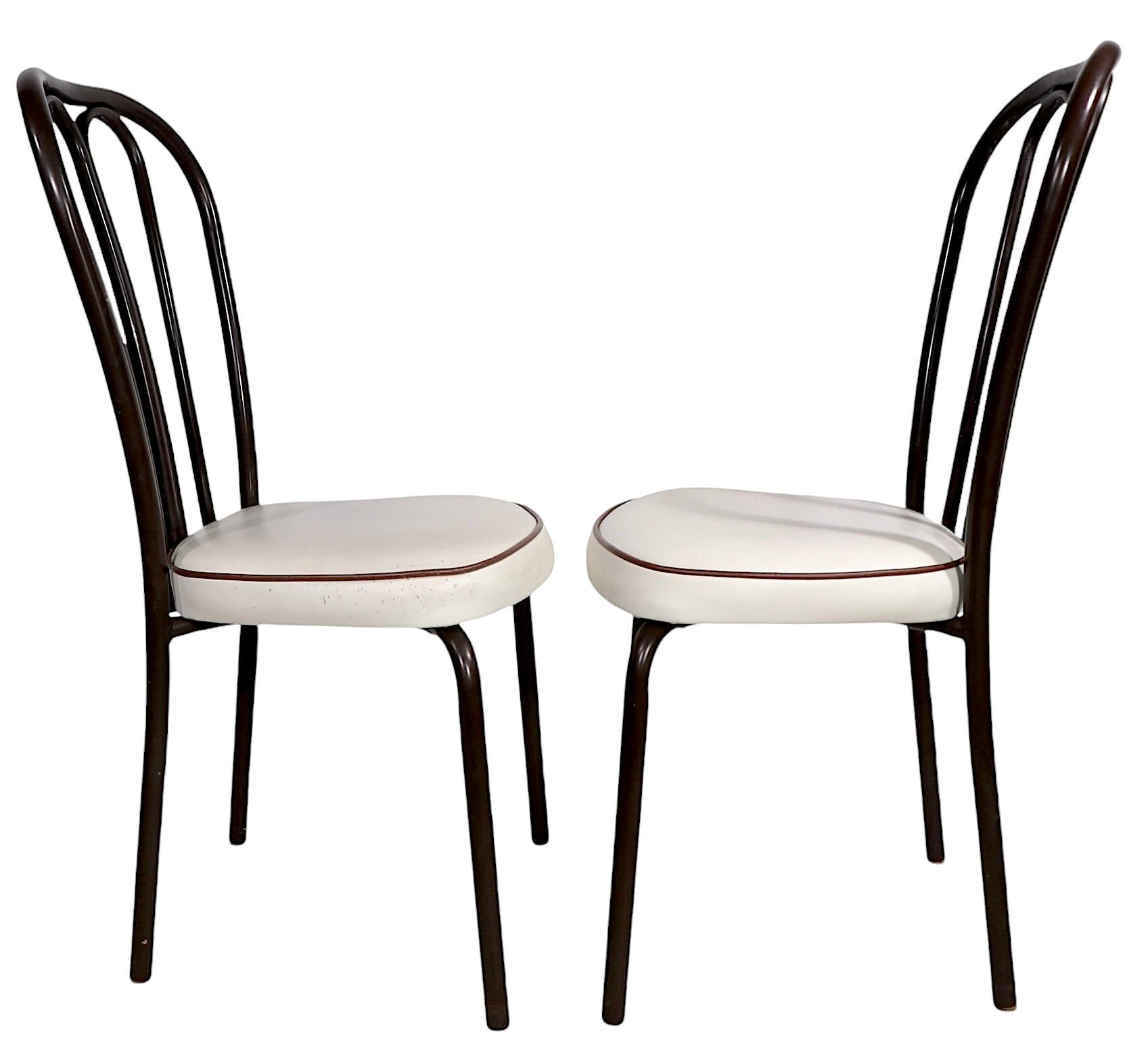 Set of Six Metal  Kitchen Dining Cafe Bistro Chairs after Thonet c. 1970's For Sale 7