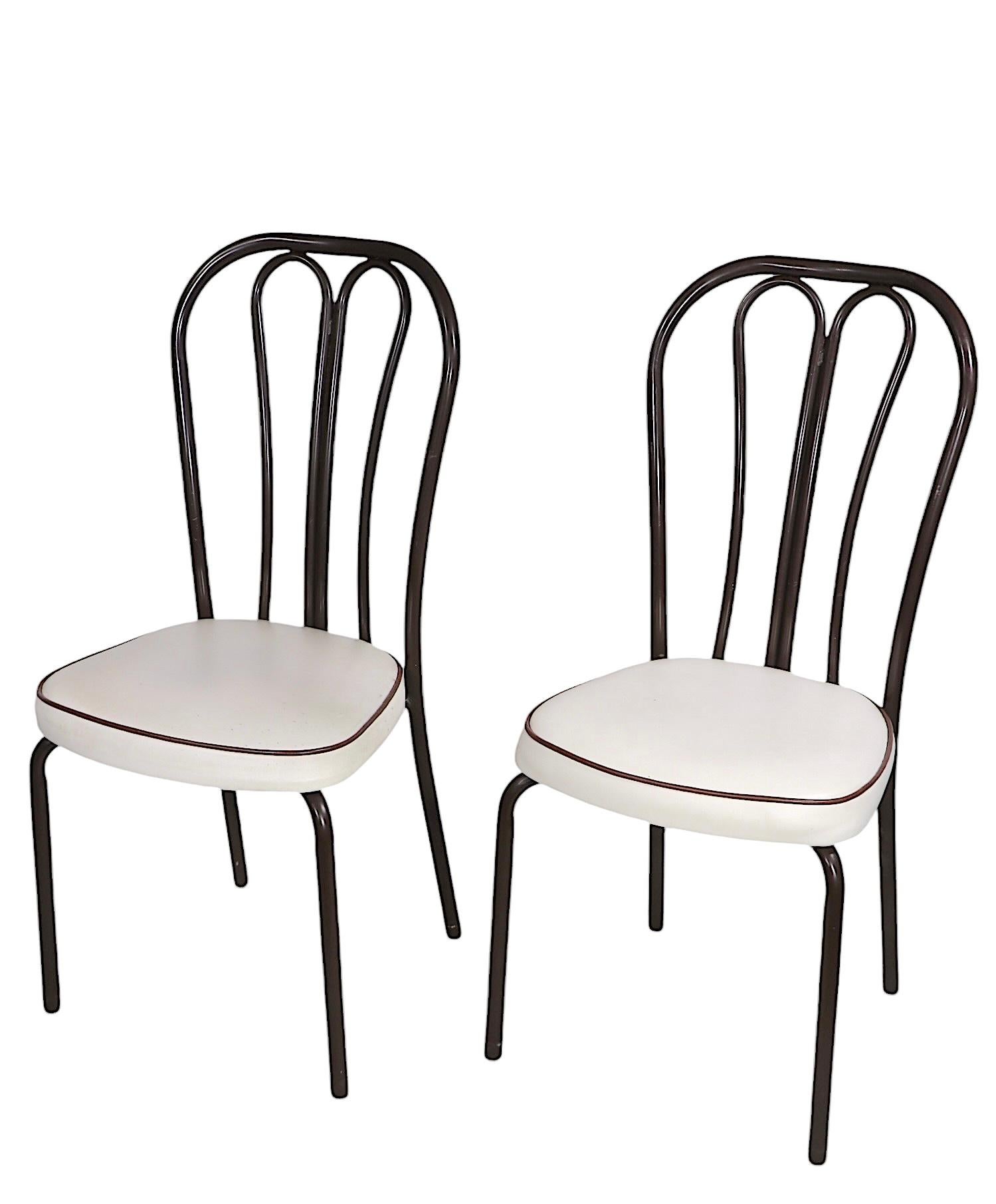 Set of Six Metal  Kitchen Dining Cafe Bistro Chairs after Thonet c. 1970's For Sale 8