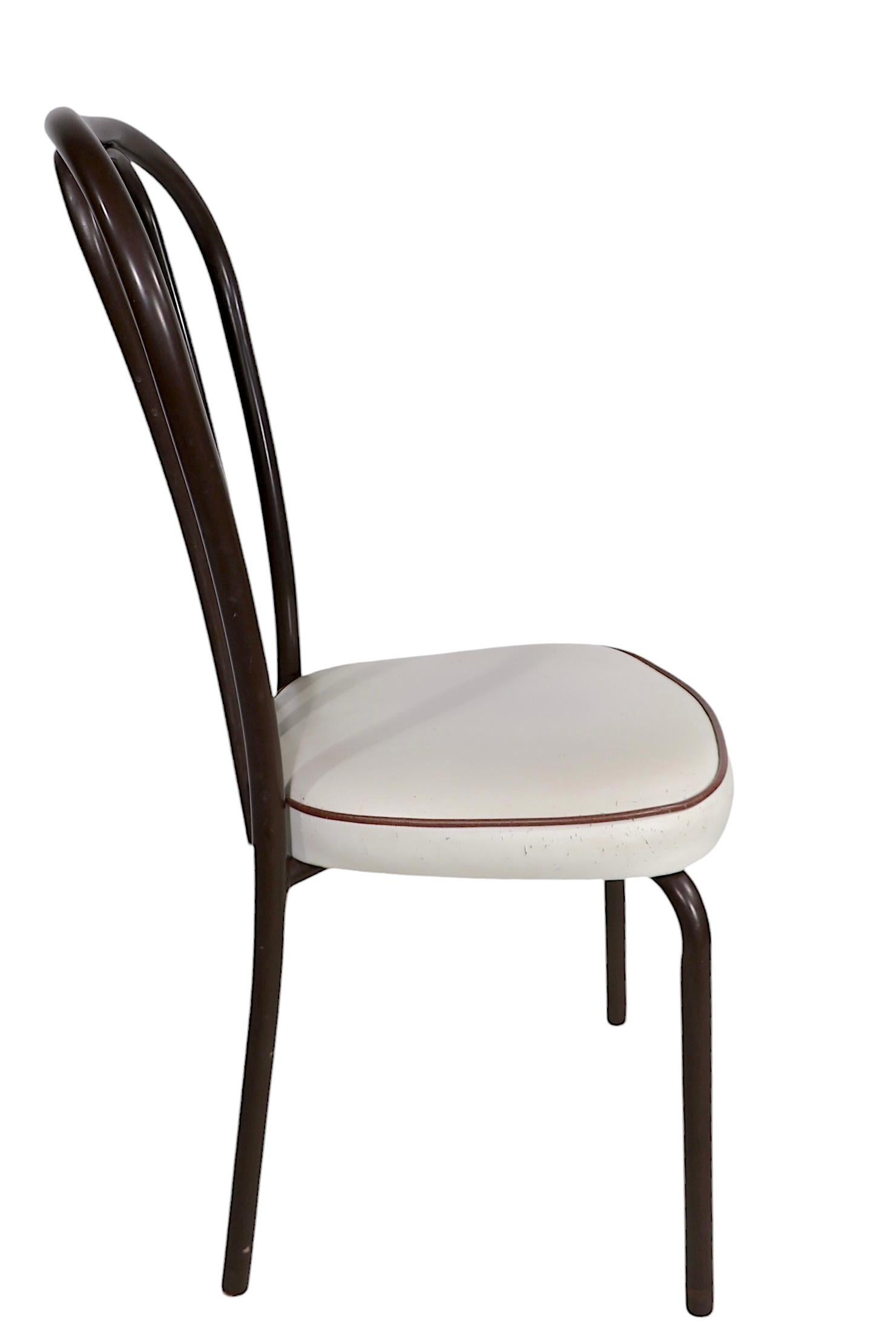 Set of Six Metal  Kitchen Dining Cafe Bistro Chairs after Thonet c. 1970's For Sale 10