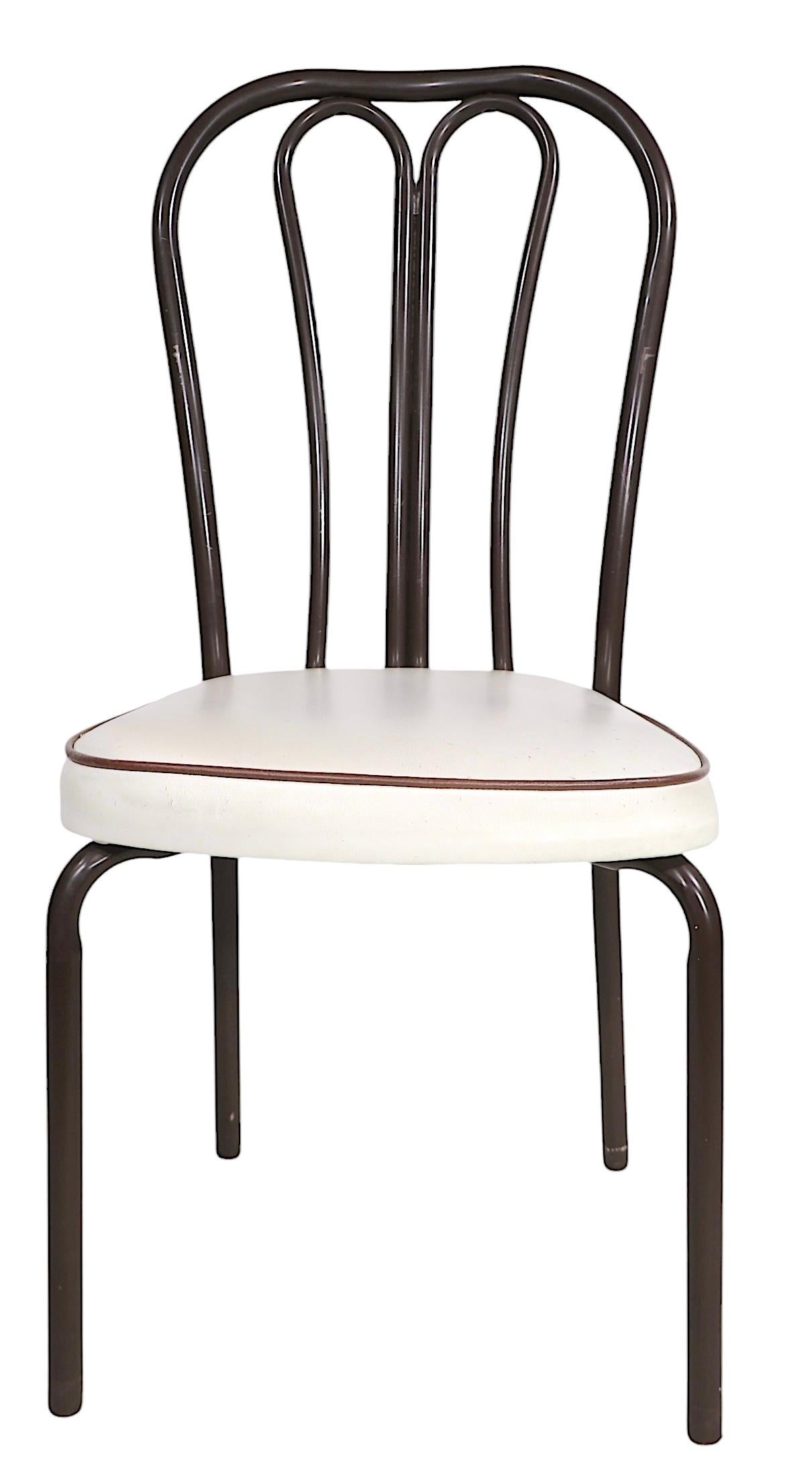 Set of Six Metal  Kitchen Dining Cafe Bistro Chairs after Thonet c. 1970's For Sale 11