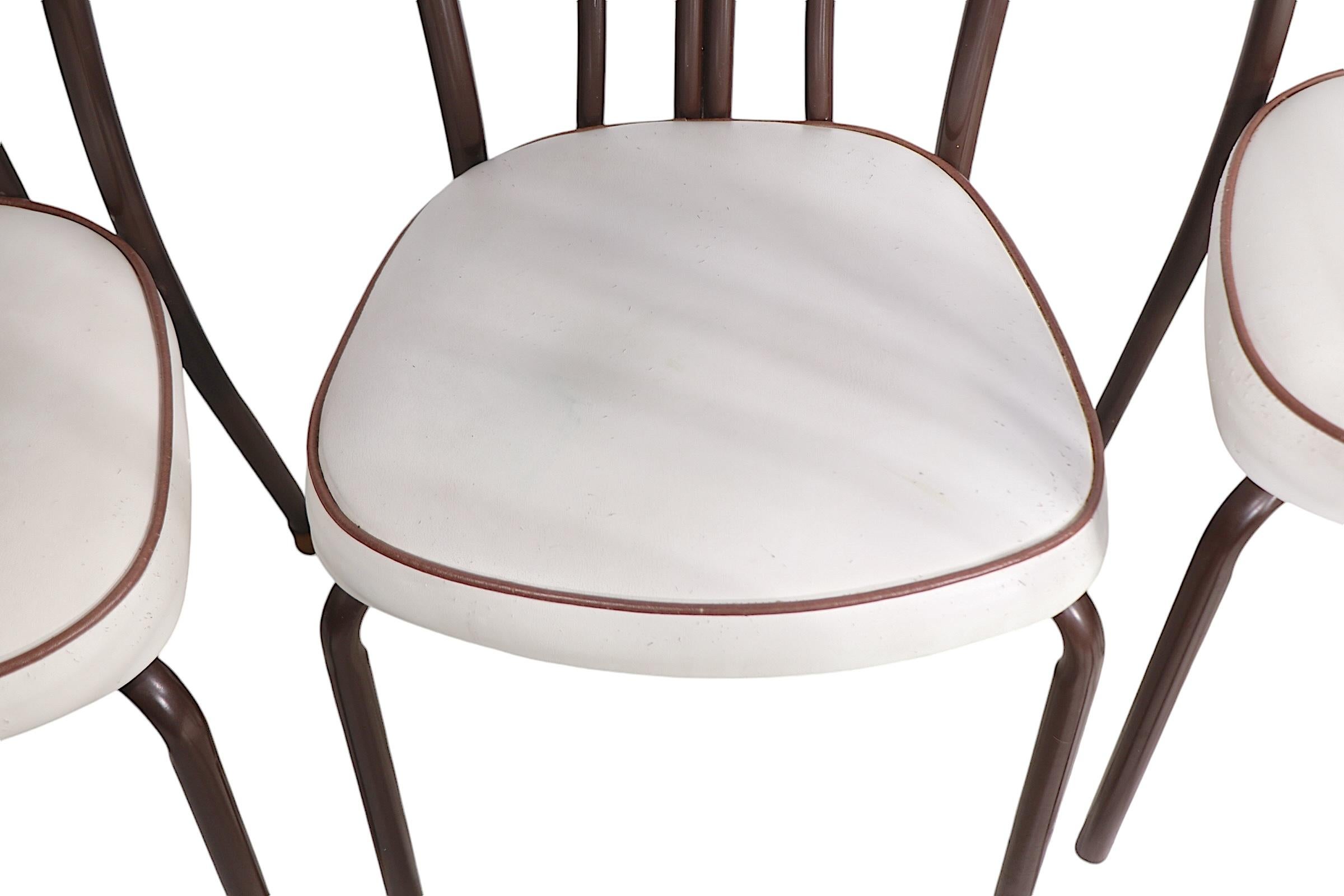 Set of Six Metal  Kitchen Dining Cafe Bistro Chairs after Thonet c. 1970's For Sale 13