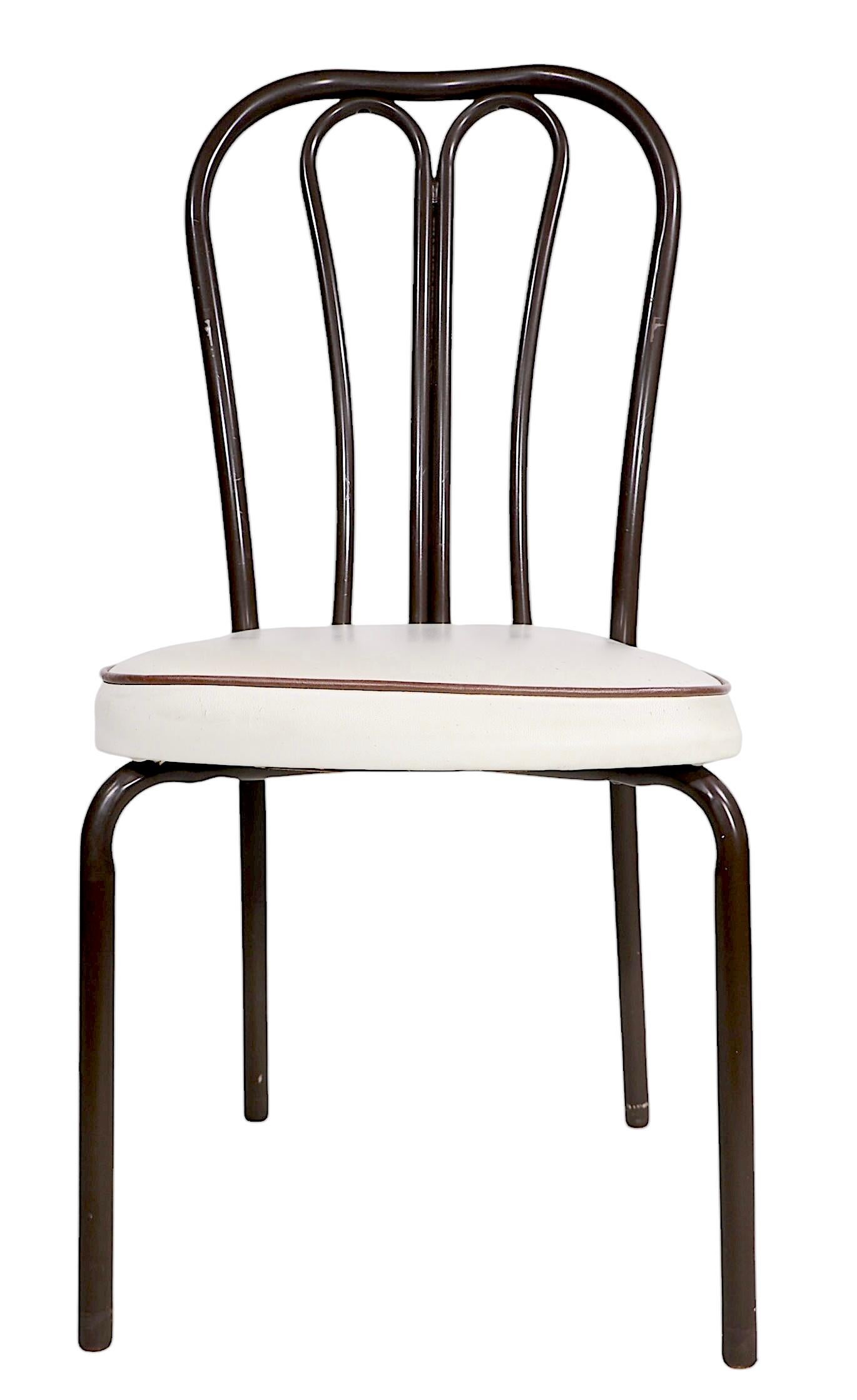 Set of Six Metal  Kitchen Dining Cafe Bistro Chairs after Thonet c. 1970's For Sale 14