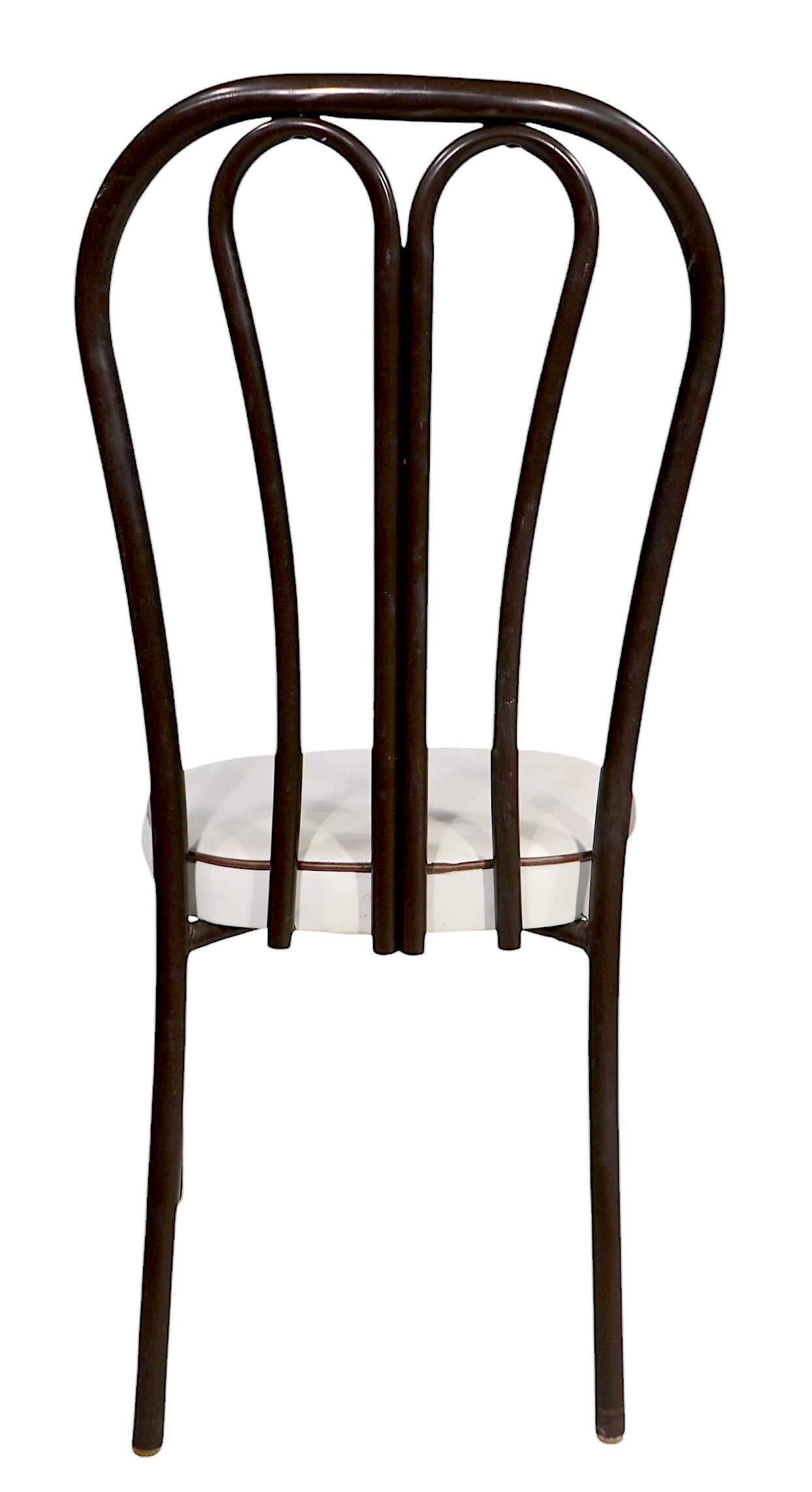 American Set of Six Metal  Kitchen Dining Cafe Bistro Chairs after Thonet c. 1970's For Sale