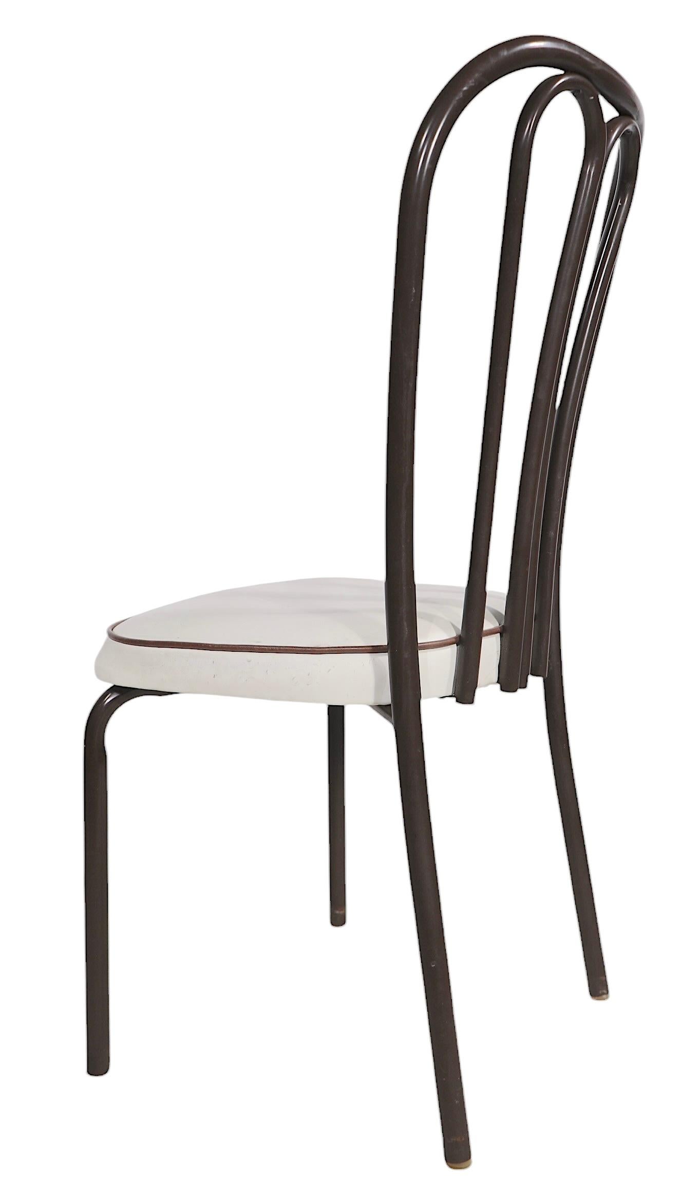 Set of Six Metal  Kitchen Dining Cafe Bistro Chairs after Thonet c. 1970's For Sale 2