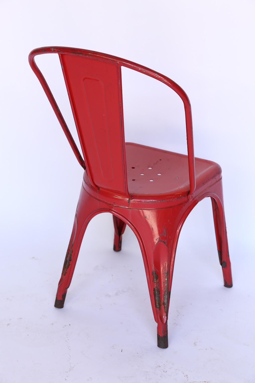 20th Century Set of Six Metal Tolix Chairs
