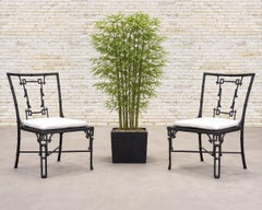 Set of Six Michael Taylor Bronzed Bamboo Garden Dining Chairs