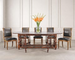 Set di sei sedie da pranzo in pelle in stile Regency di Michael Taylor
