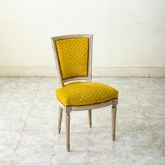 Set of Six Mid-20th Century French Louis XVI Style Painted Dining or Side Chairs