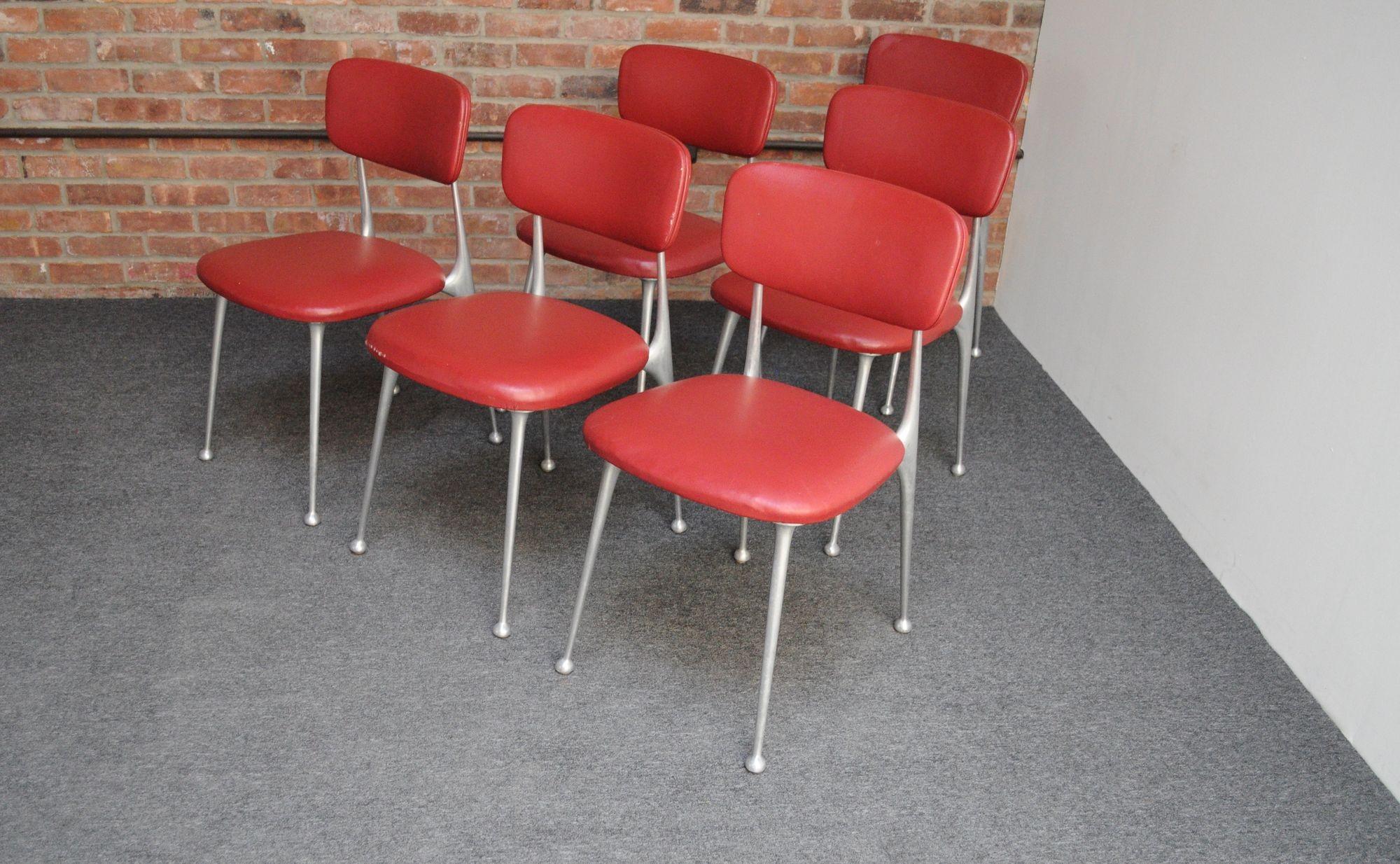 Set of Six Mid-Century Aluminum 